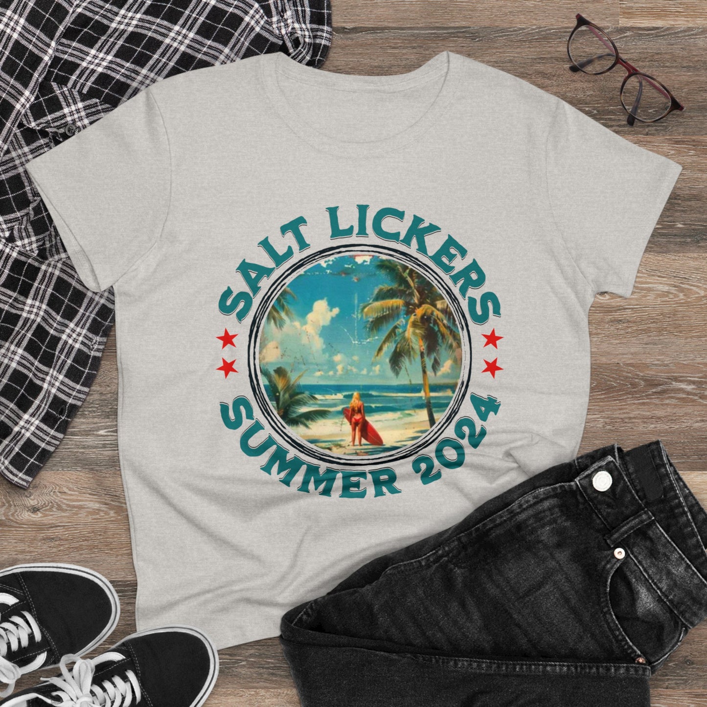 Surfing - Women's Midweight Cotton Tee