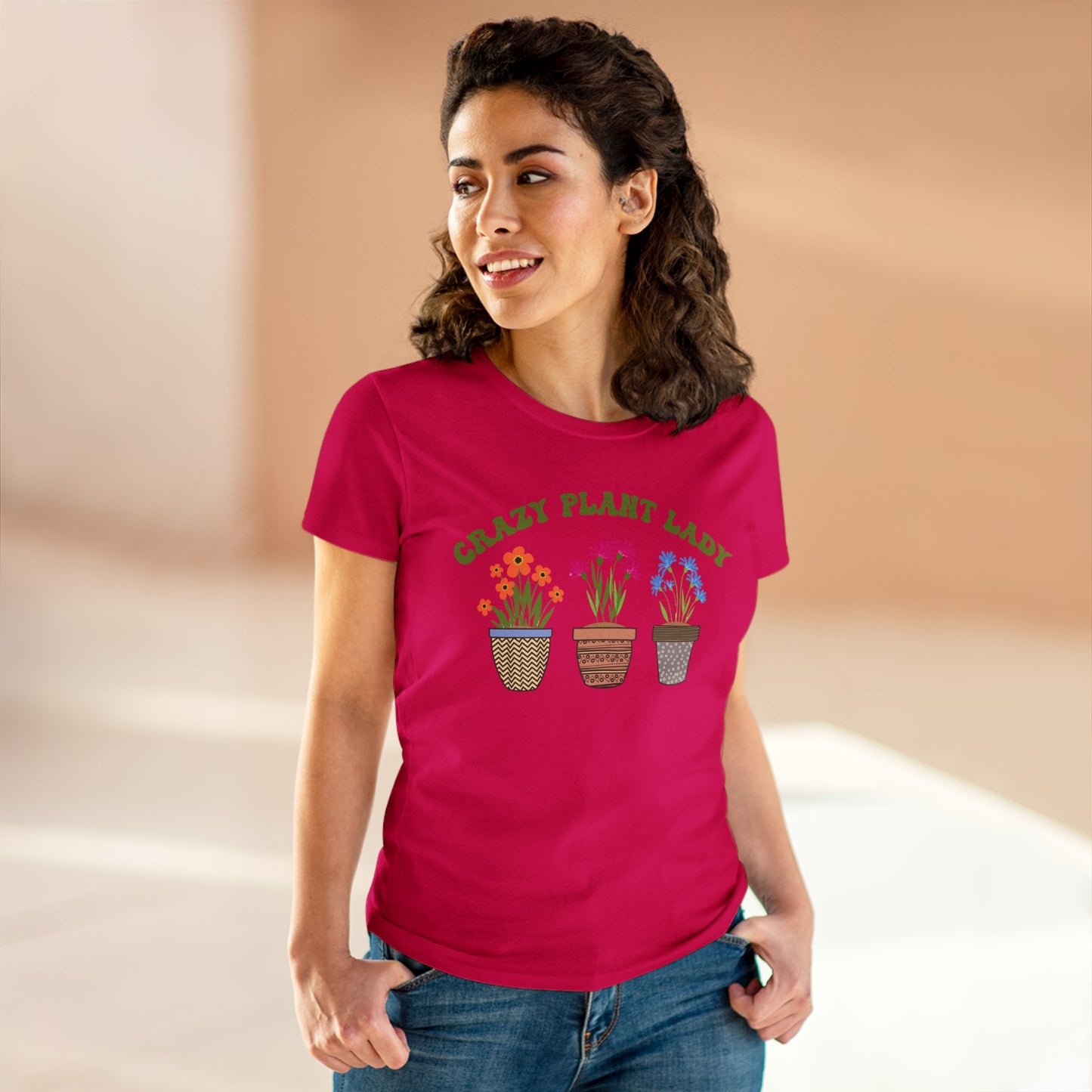 Crazy Plant Lady - Gardening - Women's Midweight Cotton Tee