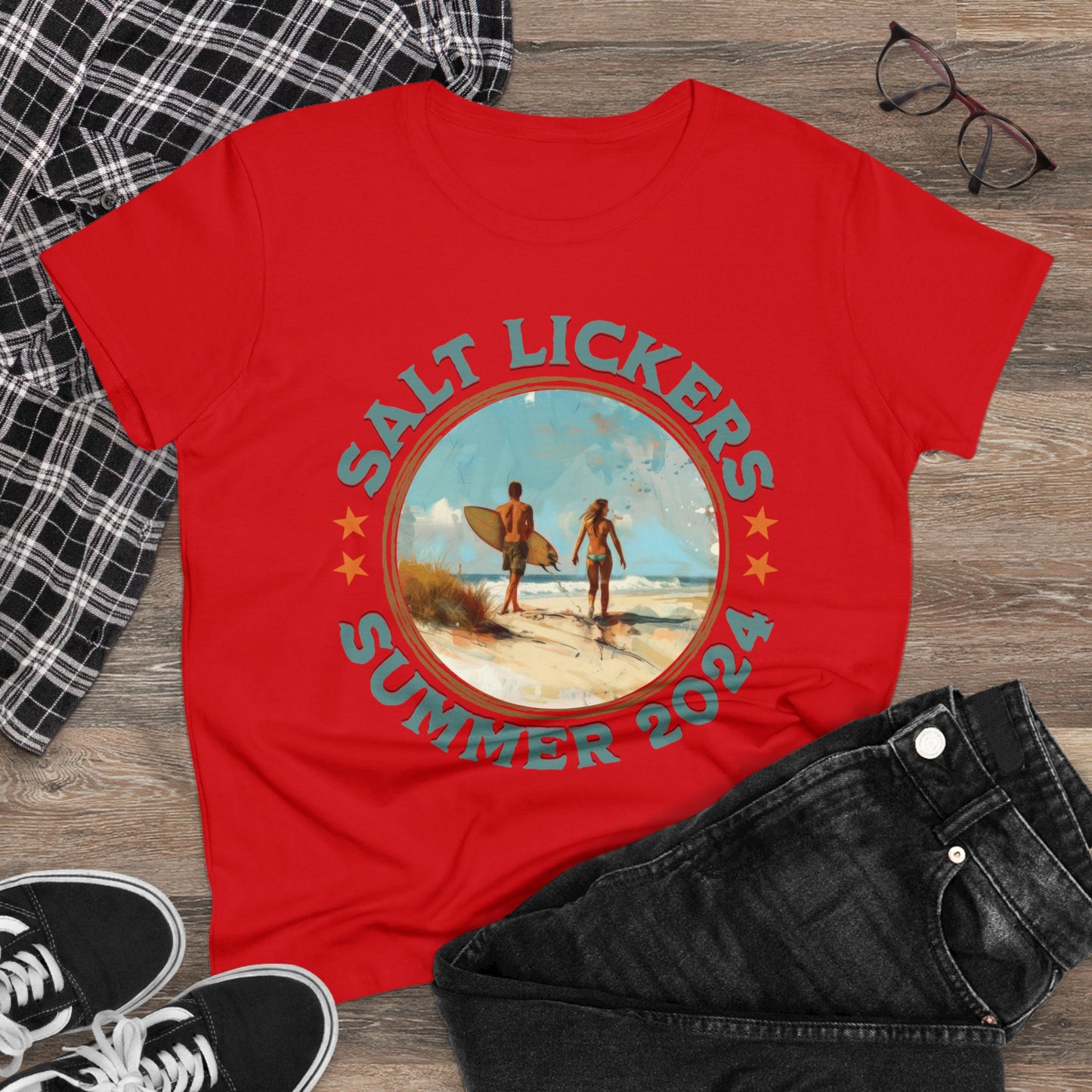 Surfing - Women's Midweight Cotton Tee