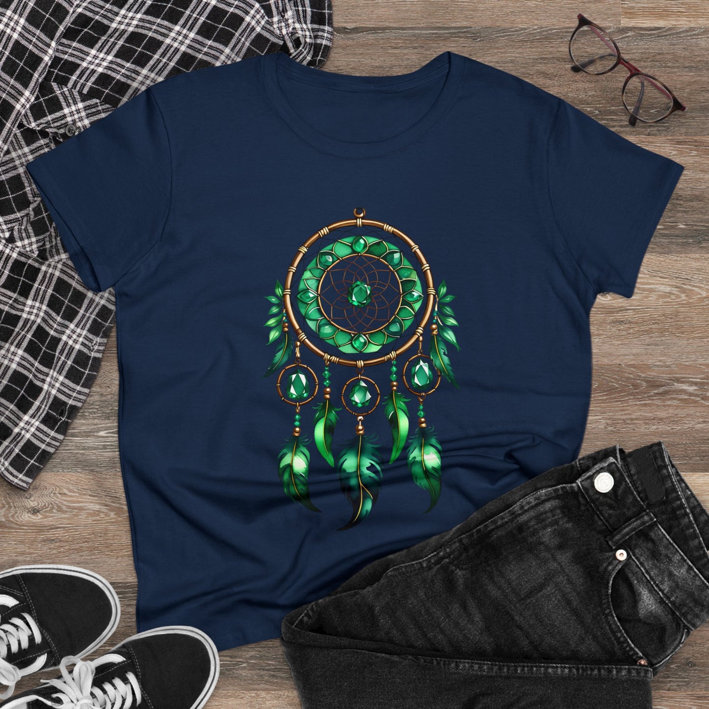 Emerald Dream Catcher - Taurus - Astrology - Women's Midweight Cotton Tee