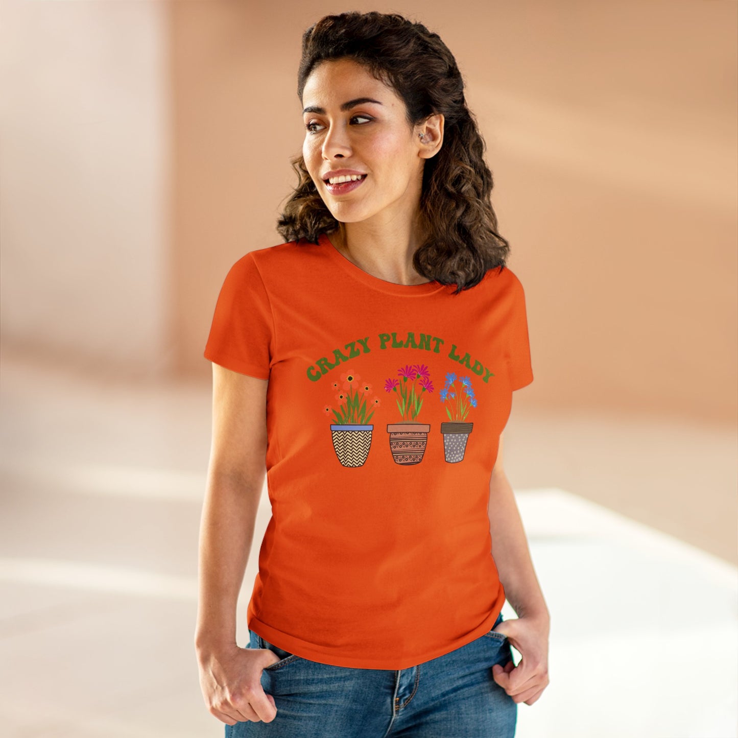 Crazy Plant Lady - Gardening - Women's Midweight Cotton Tee