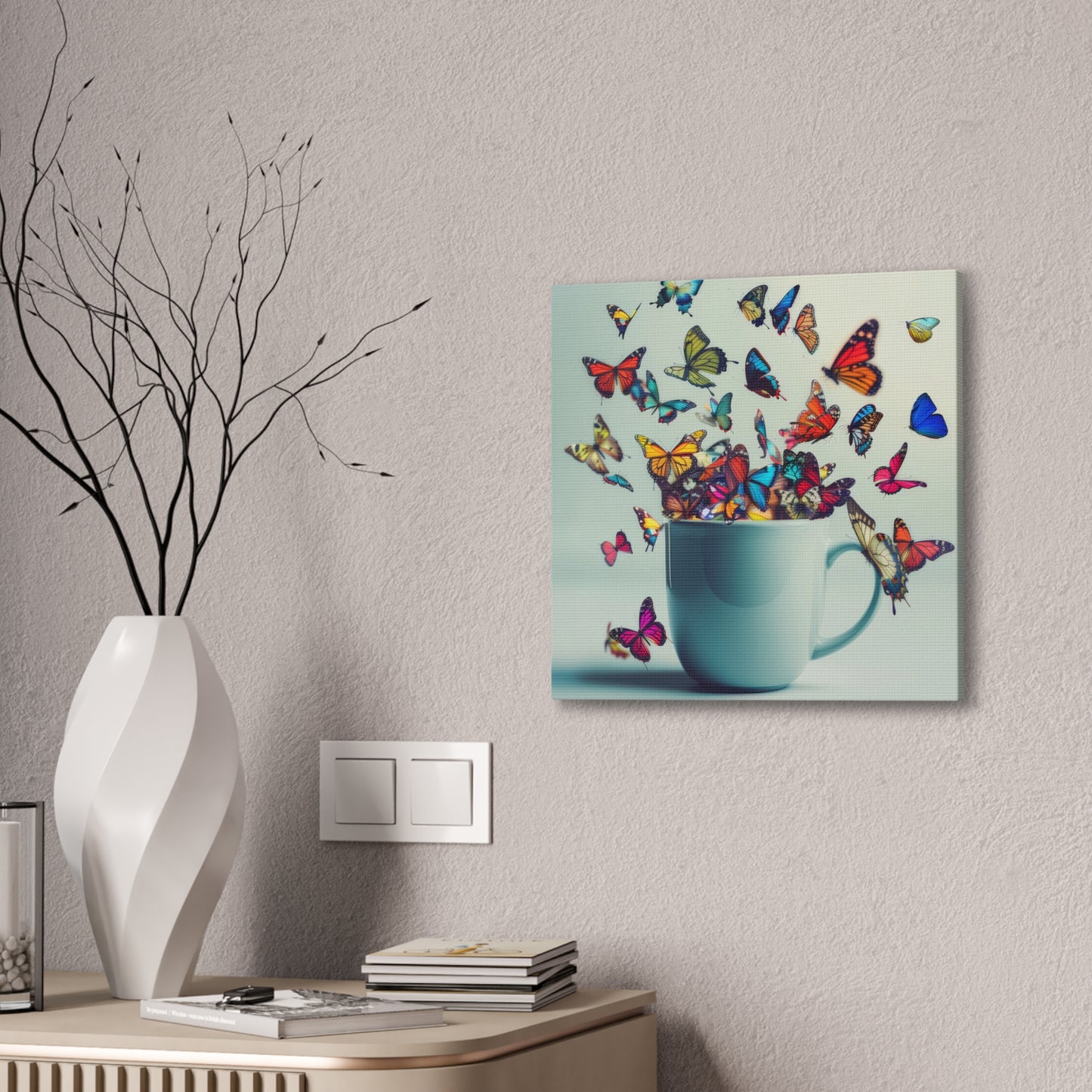 Butterfly Coffee - Canvas Stretched, 0.75"