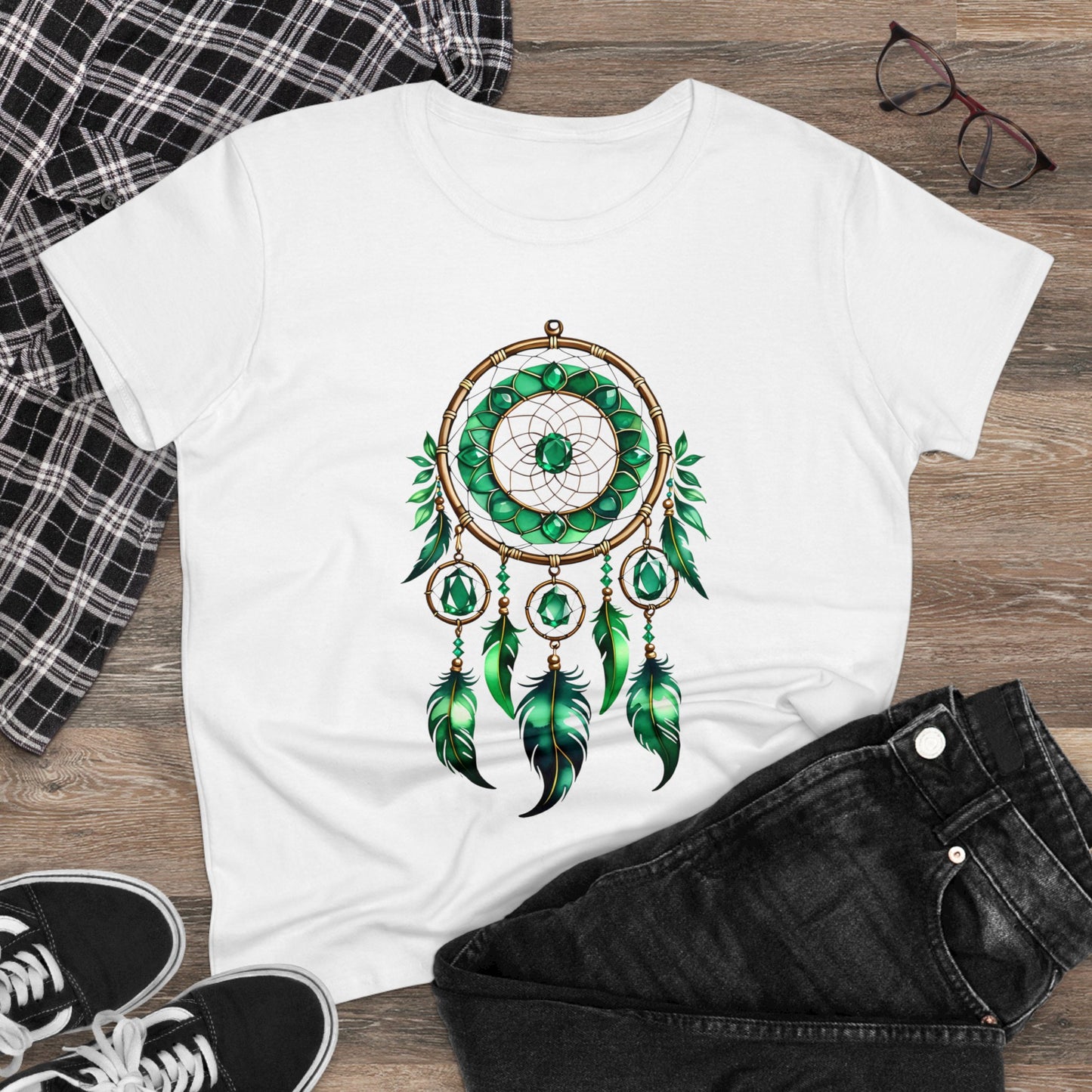 Emerald Dream Catcher - Taurus - Astrology - Women's Midweight Cotton Tee