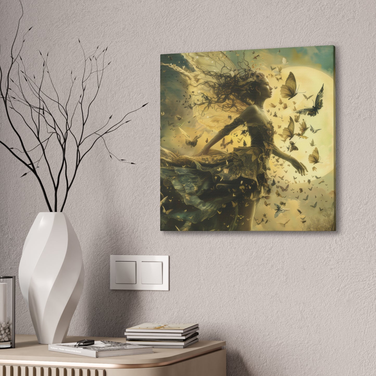 Butterflies and Fairies - Canvas Stretched, 0.75"
