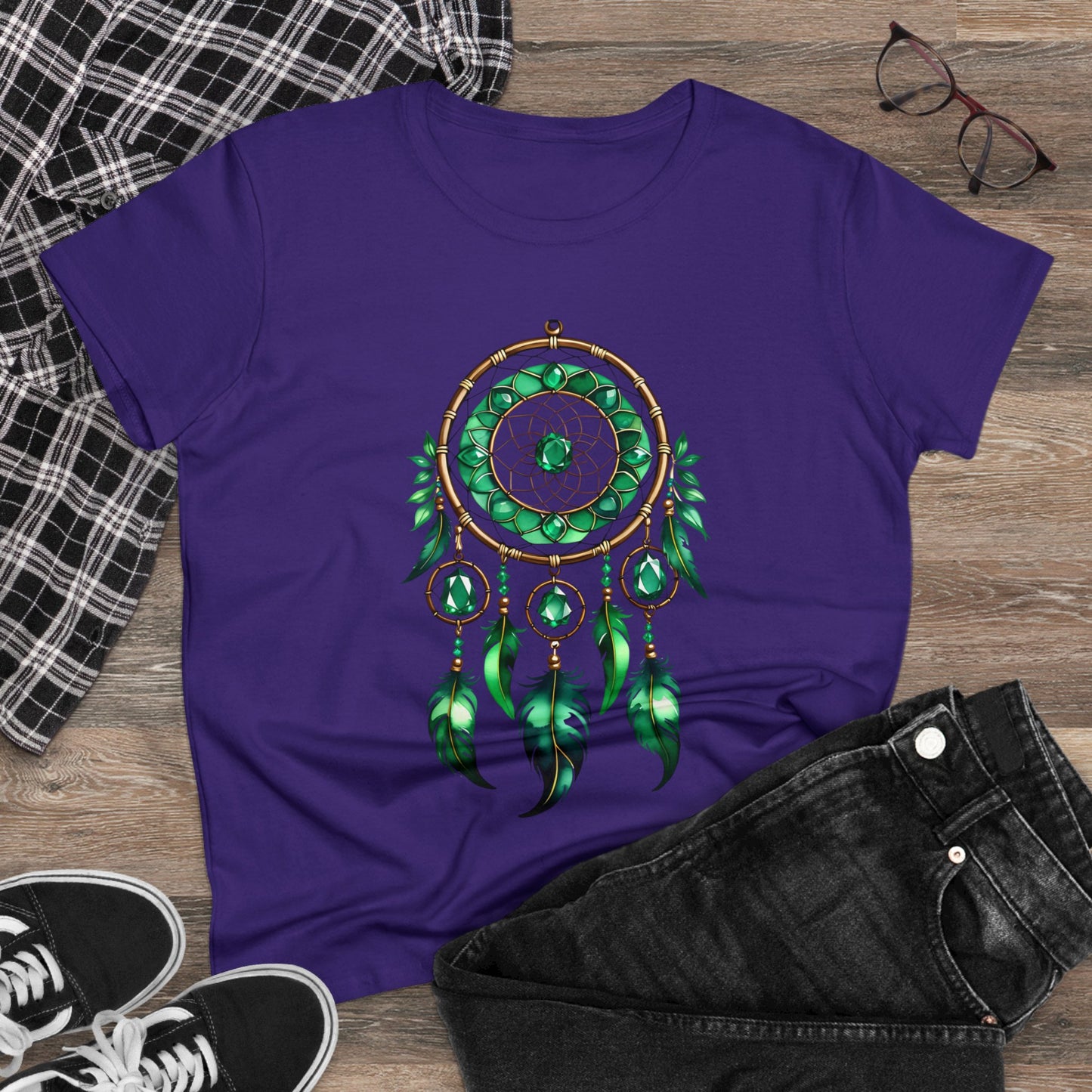 Emerald Dream Catcher - Taurus - Astrology - Women's Midweight Cotton Tee