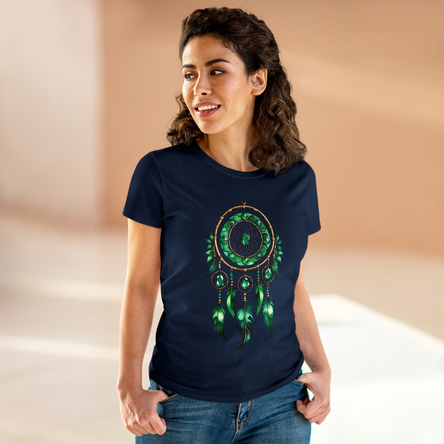 Emerald Dream Catcher - Taurus - Astrology - Women's Midweight Cotton Tee