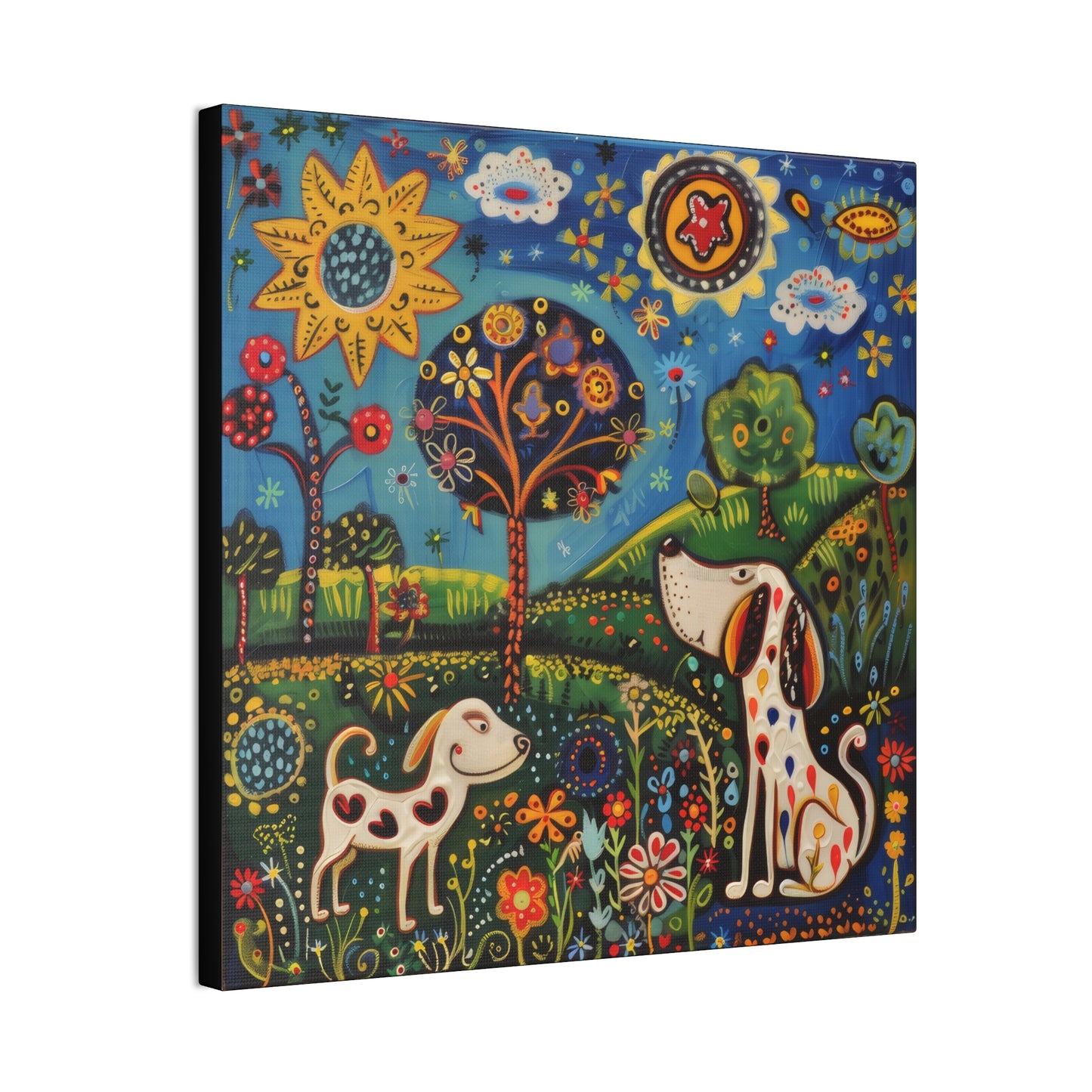 Spring Dogs - Canvas Stretched, 0.75"