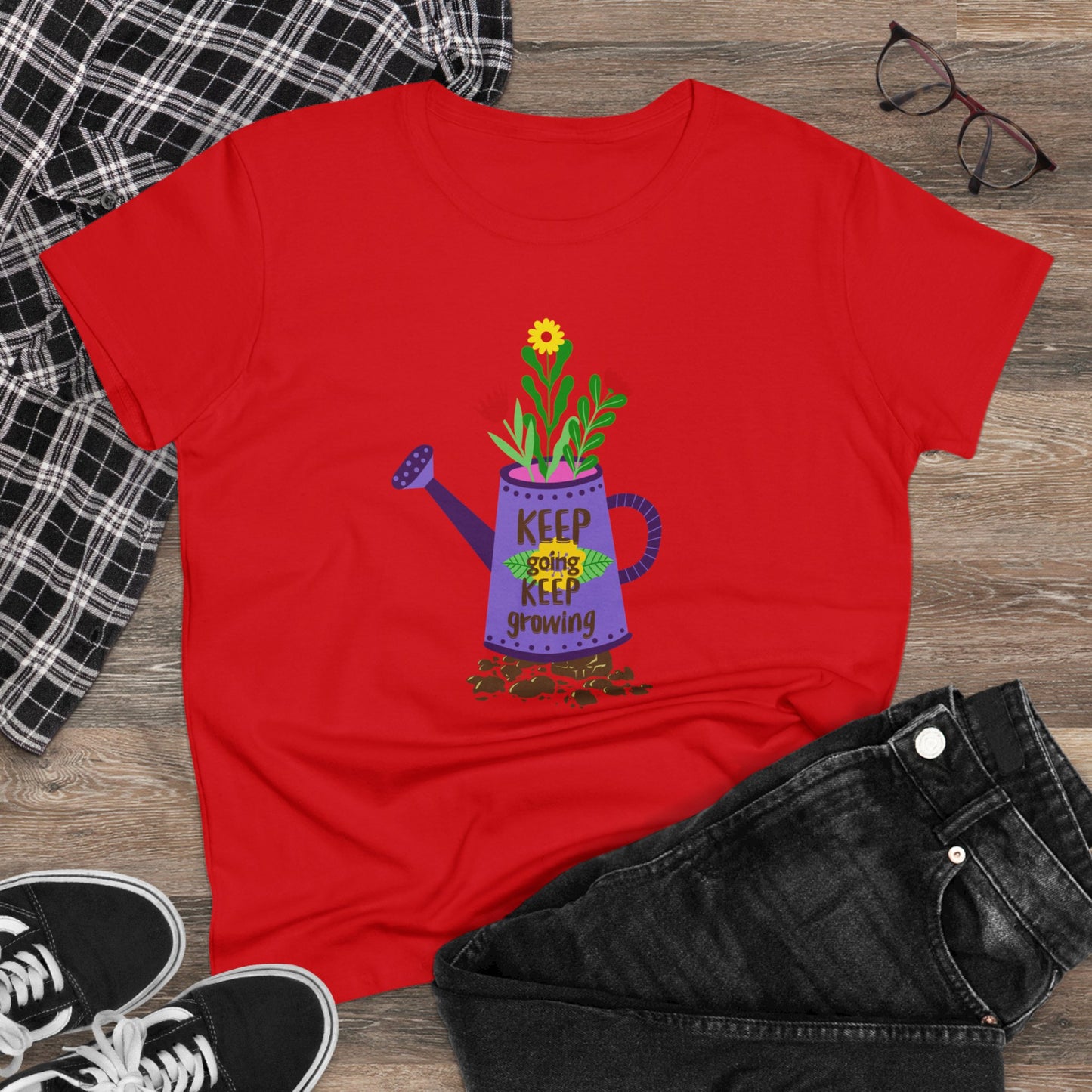 Keep Going Keep Growing - Gardening - Women's Midweight Cotton Tee