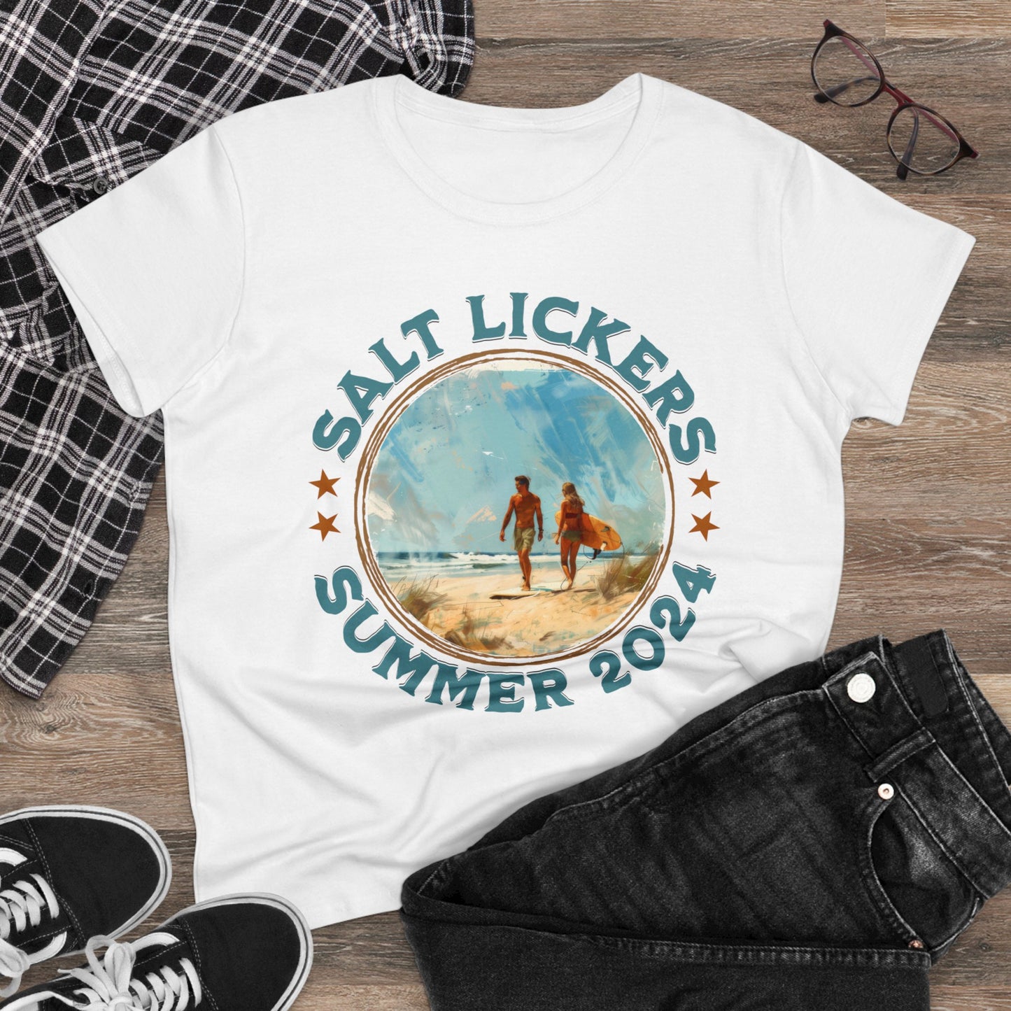 Surfing - Women's Midweight Cotton Tee