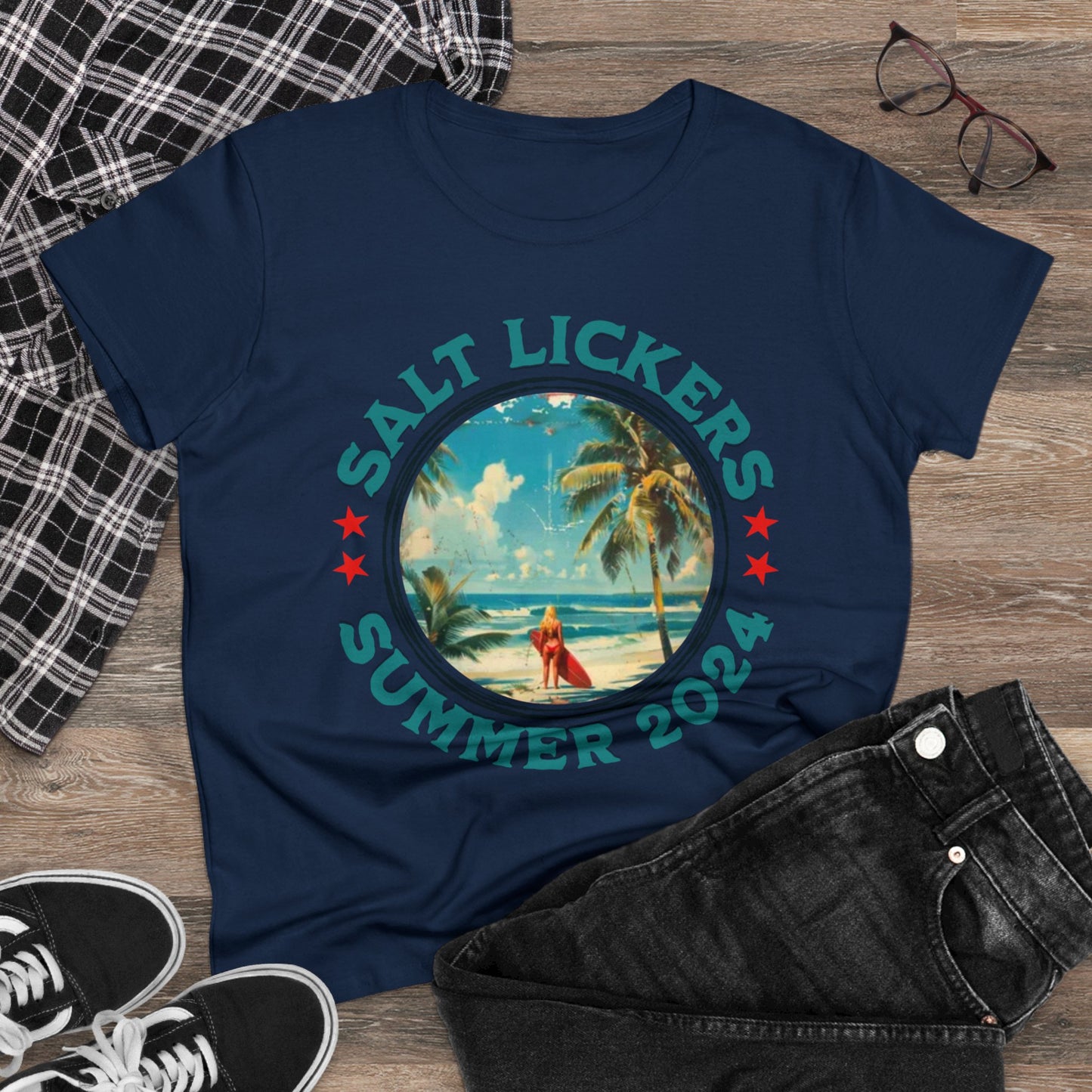 Surfing - Women's Midweight Cotton Tee