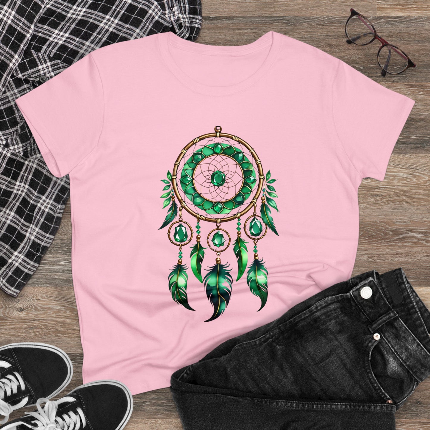 Emerald Dream Catcher - Taurus - Astrology - Women's Midweight Cotton Tee