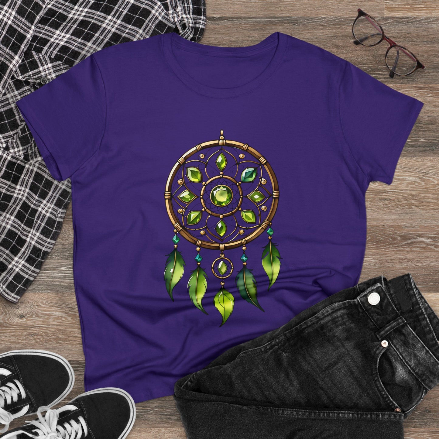 Peridot Dream Catcher - Leo - Astrology - Women's Midweight Cotton Tee