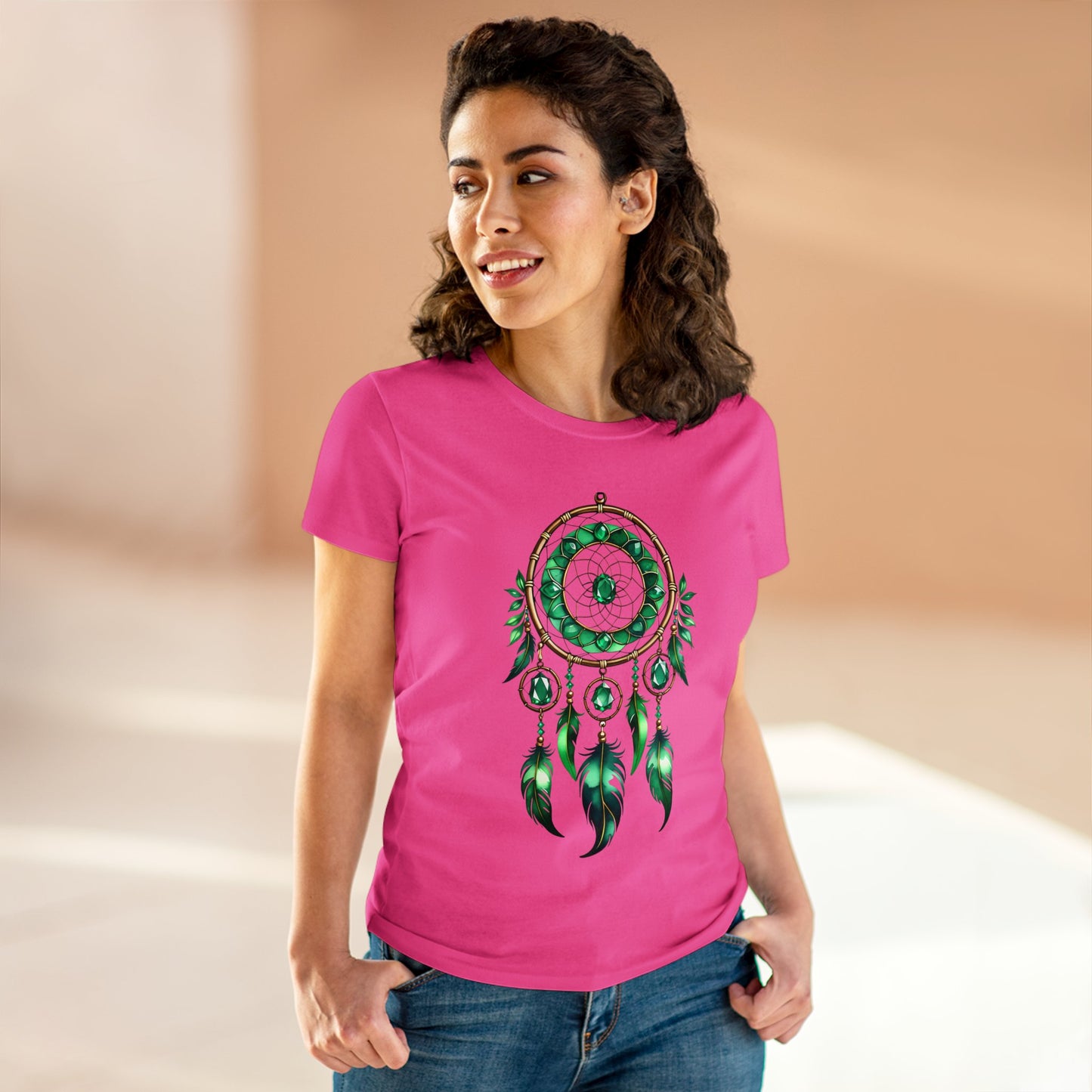 Emerald Dream Catcher - Taurus - Astrology - Women's Midweight Cotton Tee