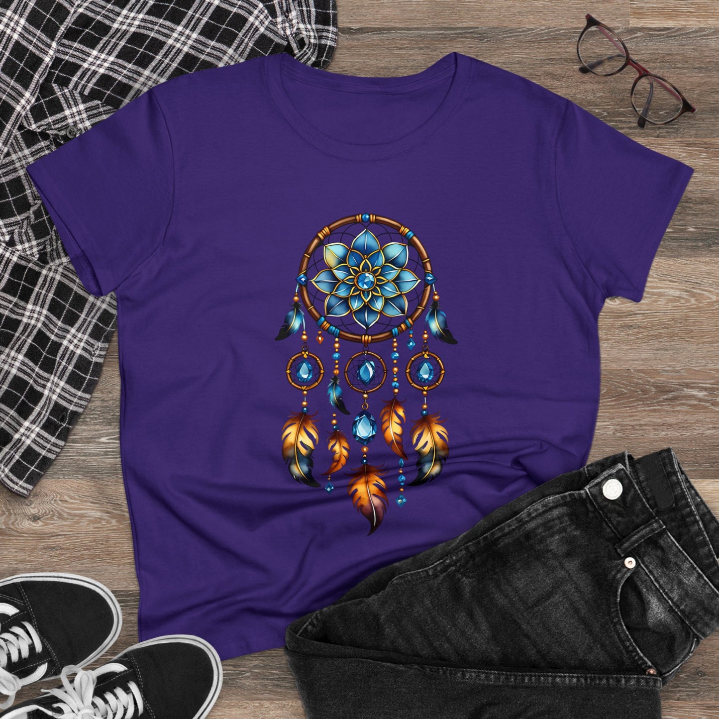 Topaz Dream Catcher - Scorpio - Astrology - Women's Midweight Cotton Tee