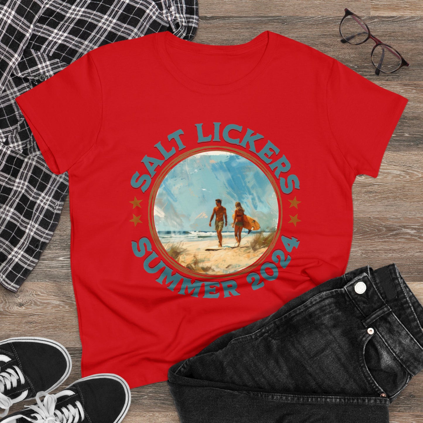 Surfing - Women's Midweight Cotton Tee