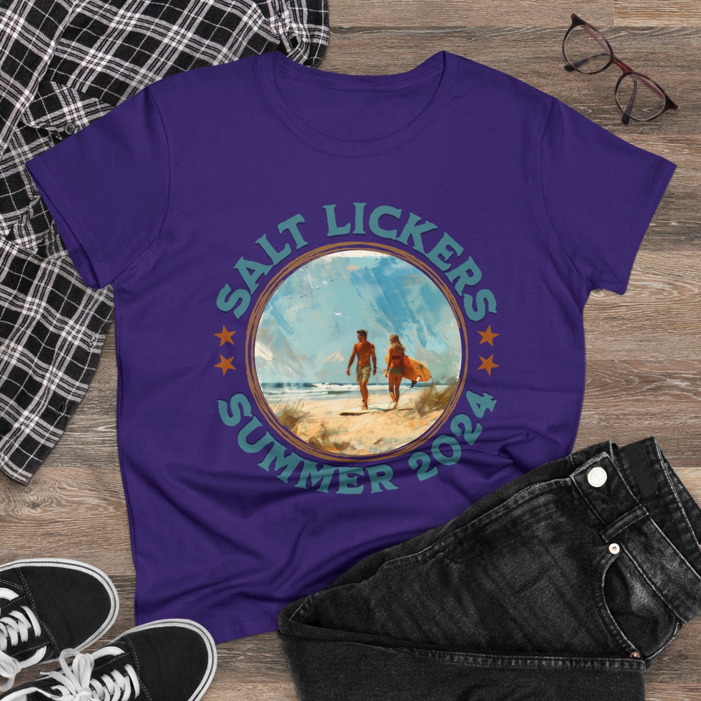 Surfing - Women's Midweight Cotton Tee