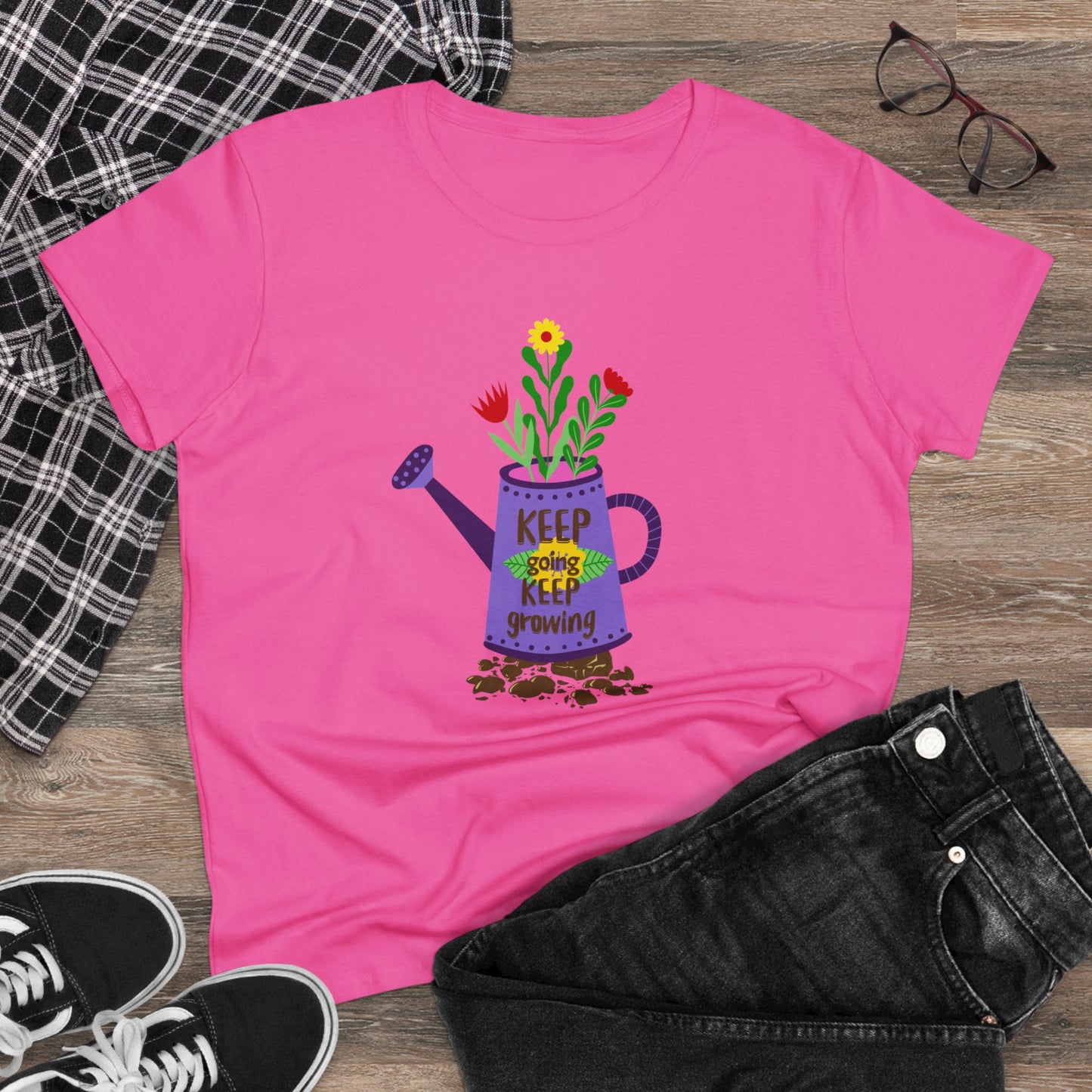 Keep Going Keep Growing - Gardening - Women's Midweight Cotton Tee