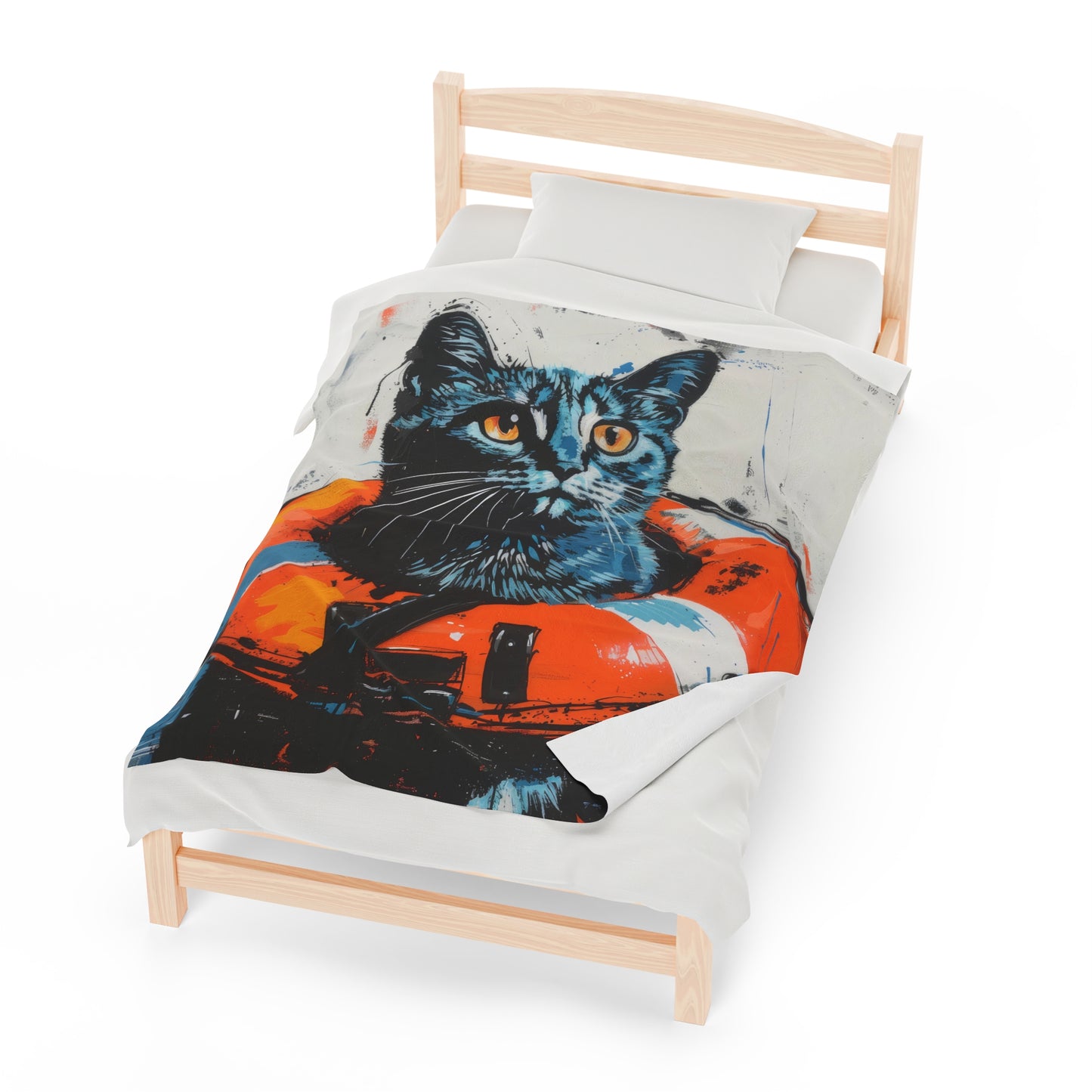 Rescue Cat - Velveteen Plush Blanket