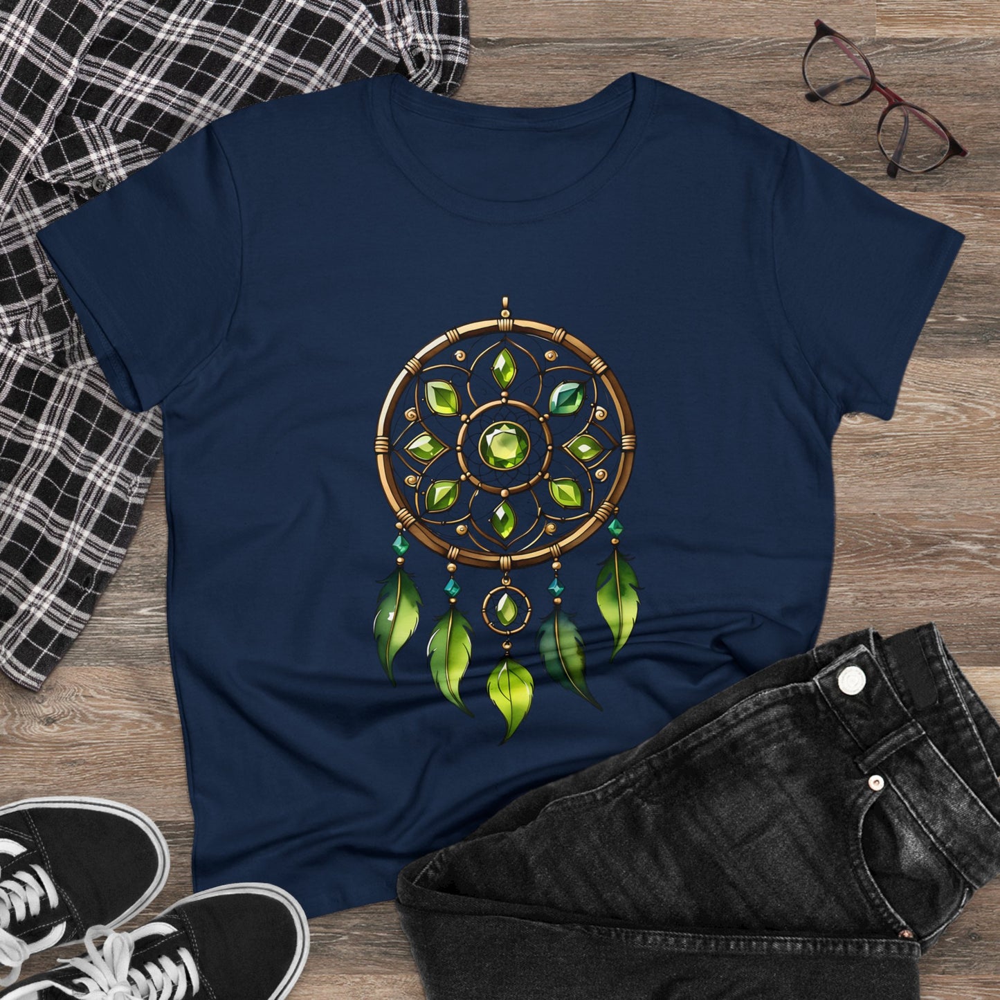 Peridot Dream Catcher - Leo - Astrology - Women's Midweight Cotton Tee