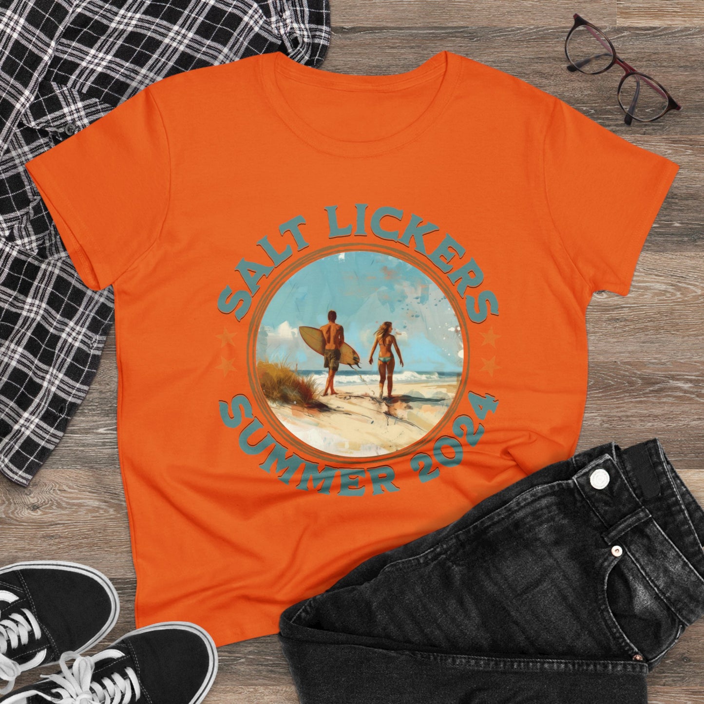 Surfing - Women's Midweight Cotton Tee