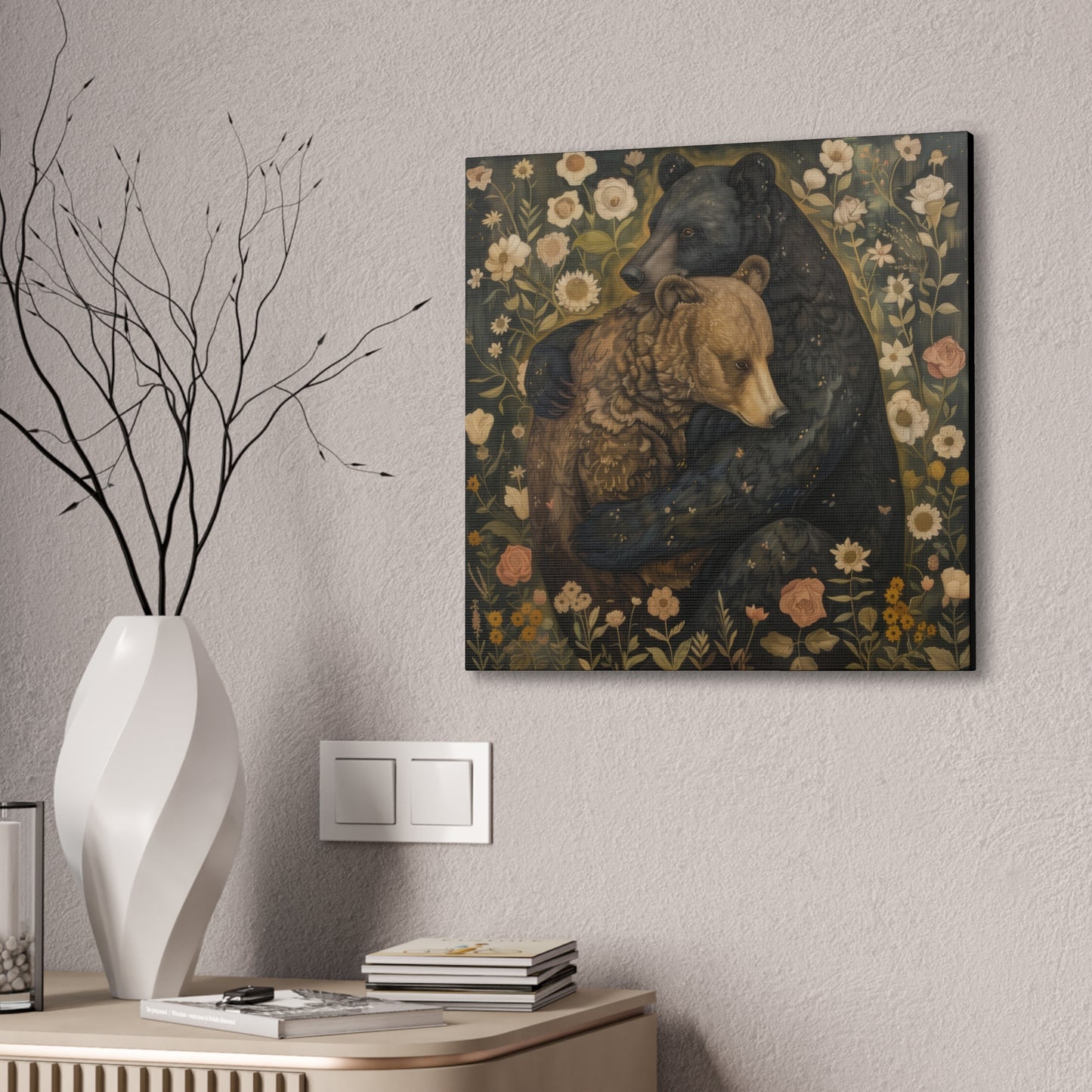 Hugging Bears - Canvas Stretched, 0.75" - Canvas Stretched, 0.75"