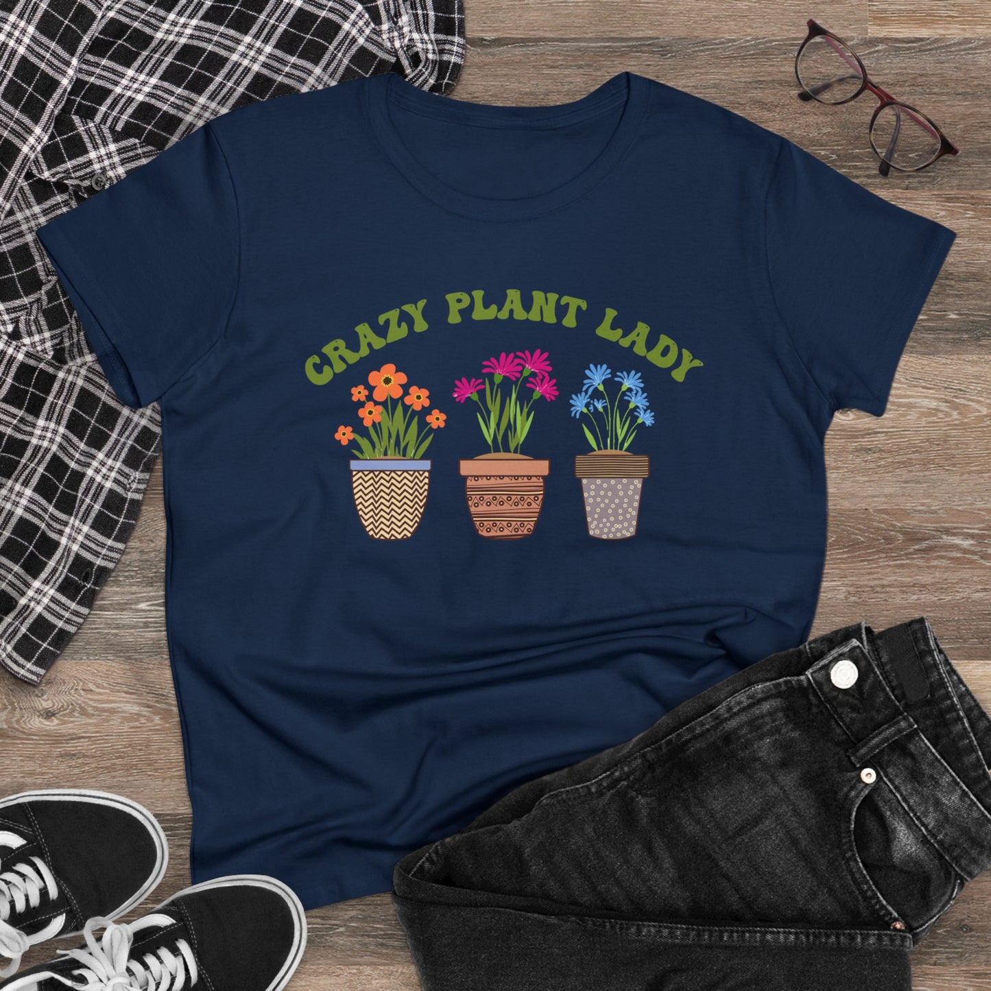 Crazy Plant Lady - Gardening - Women's Midweight Cotton Tee