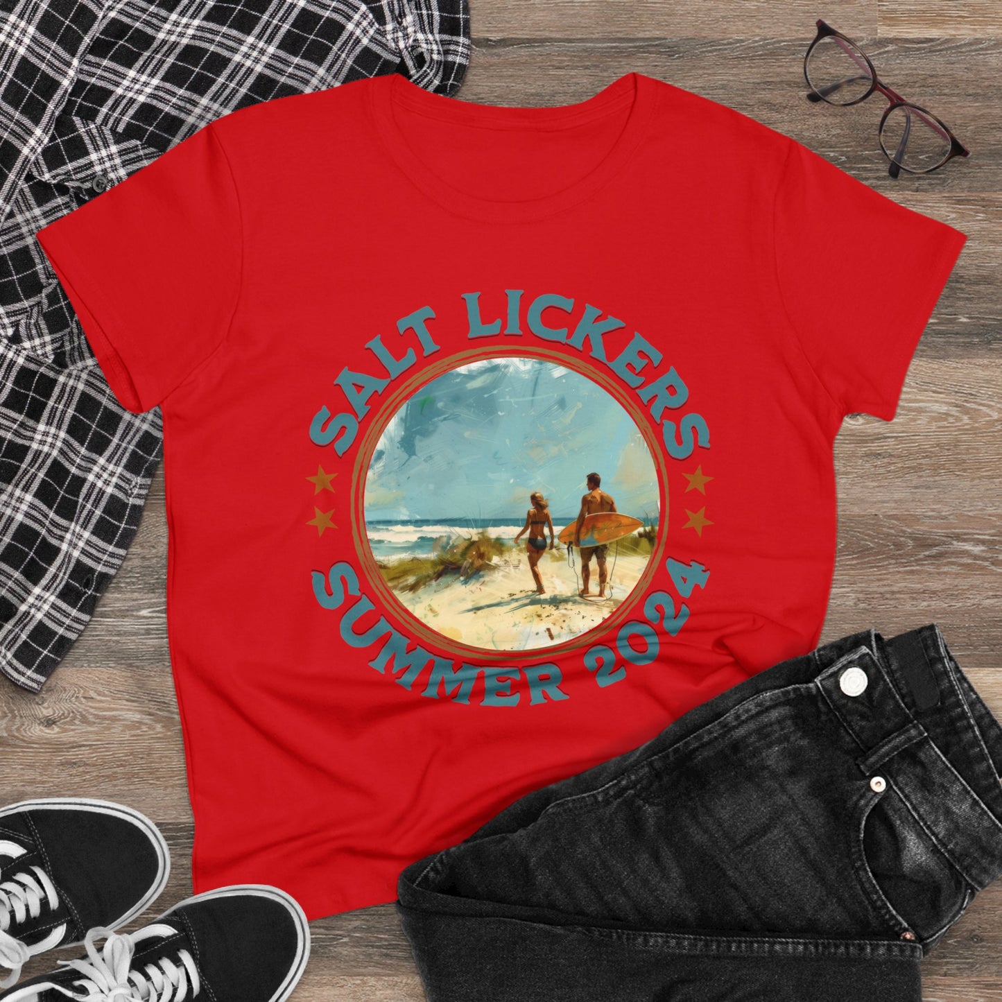 Surfing - Women's Midweight Cotton Tee