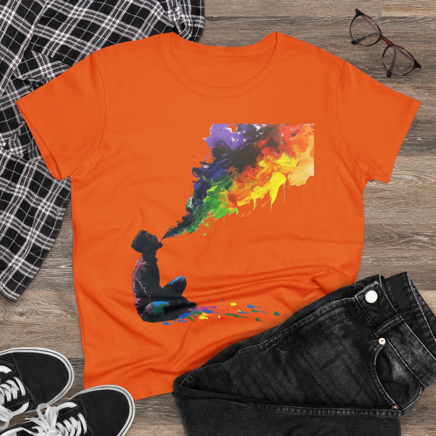 Rainbow Breath - Women's Midweight Cotton Tee