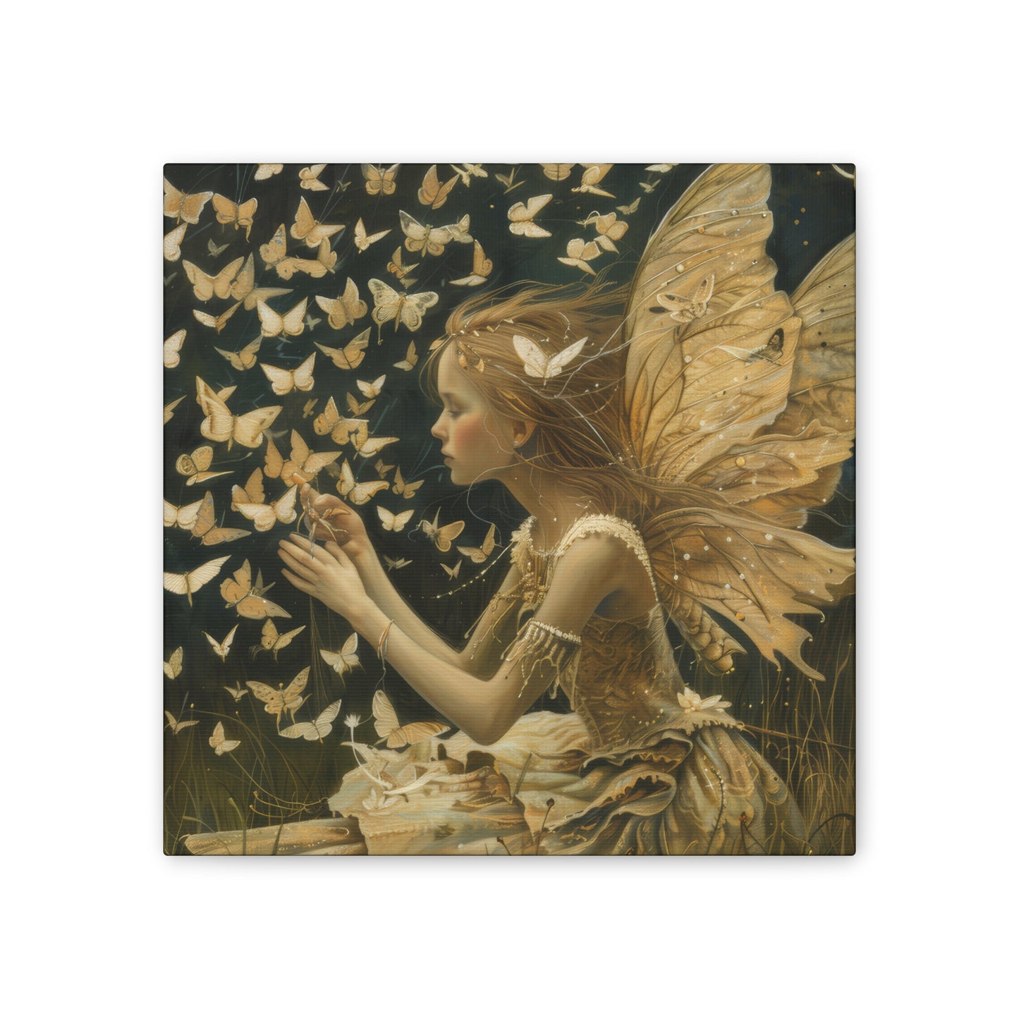 Butterflies and Fairies - Canvas Stretched, 0.75"