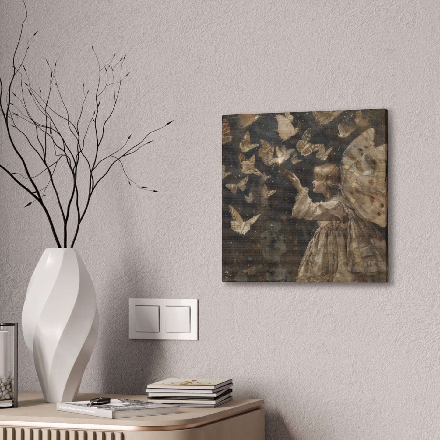 Butterflies and Fairies - Canvas Stretched, 0.75"