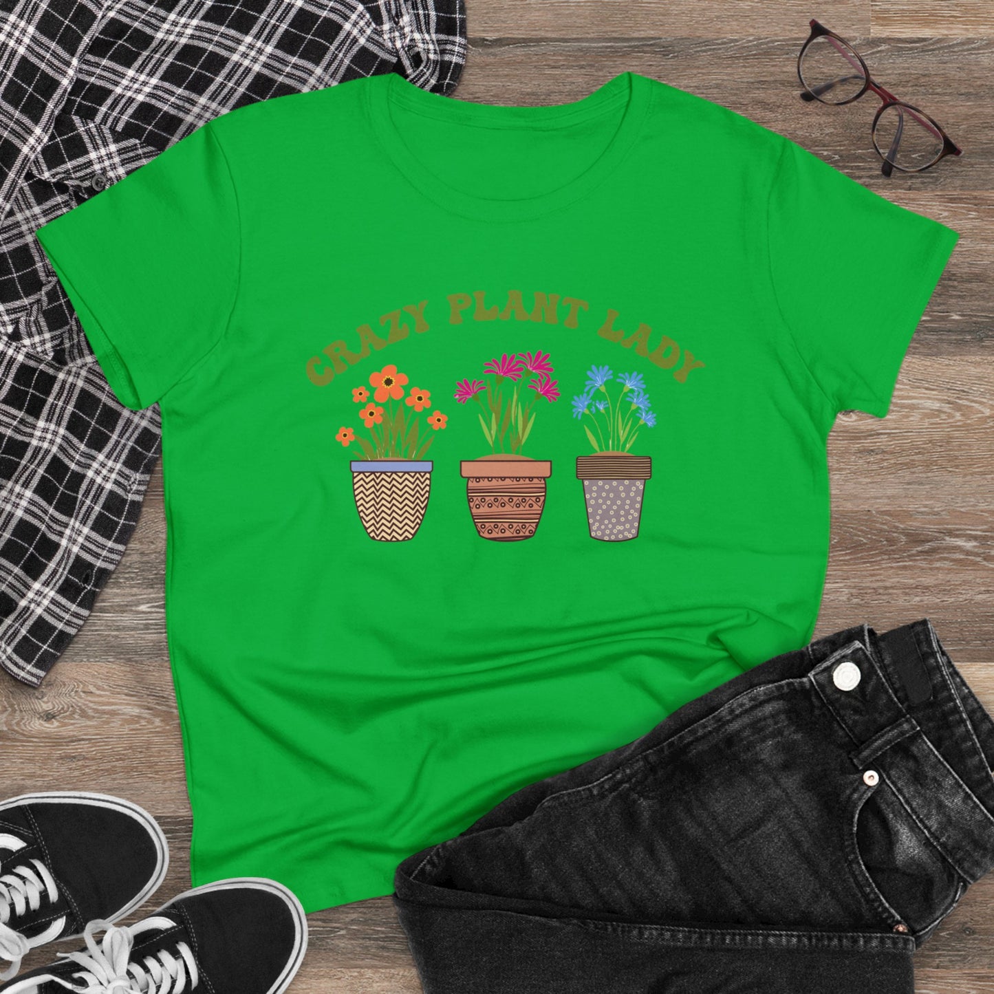 Crazy Plant Lady - Gardening - Women's Midweight Cotton Tee