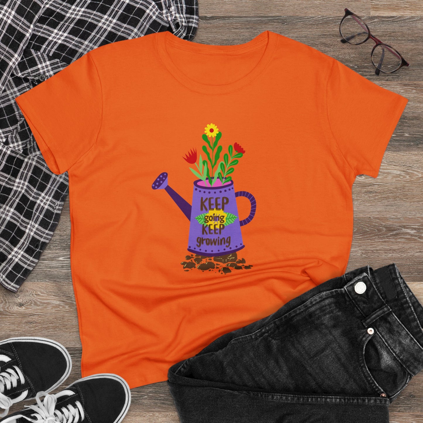 Keep Going Keep Growing - Gardening - Women's Midweight Cotton Tee