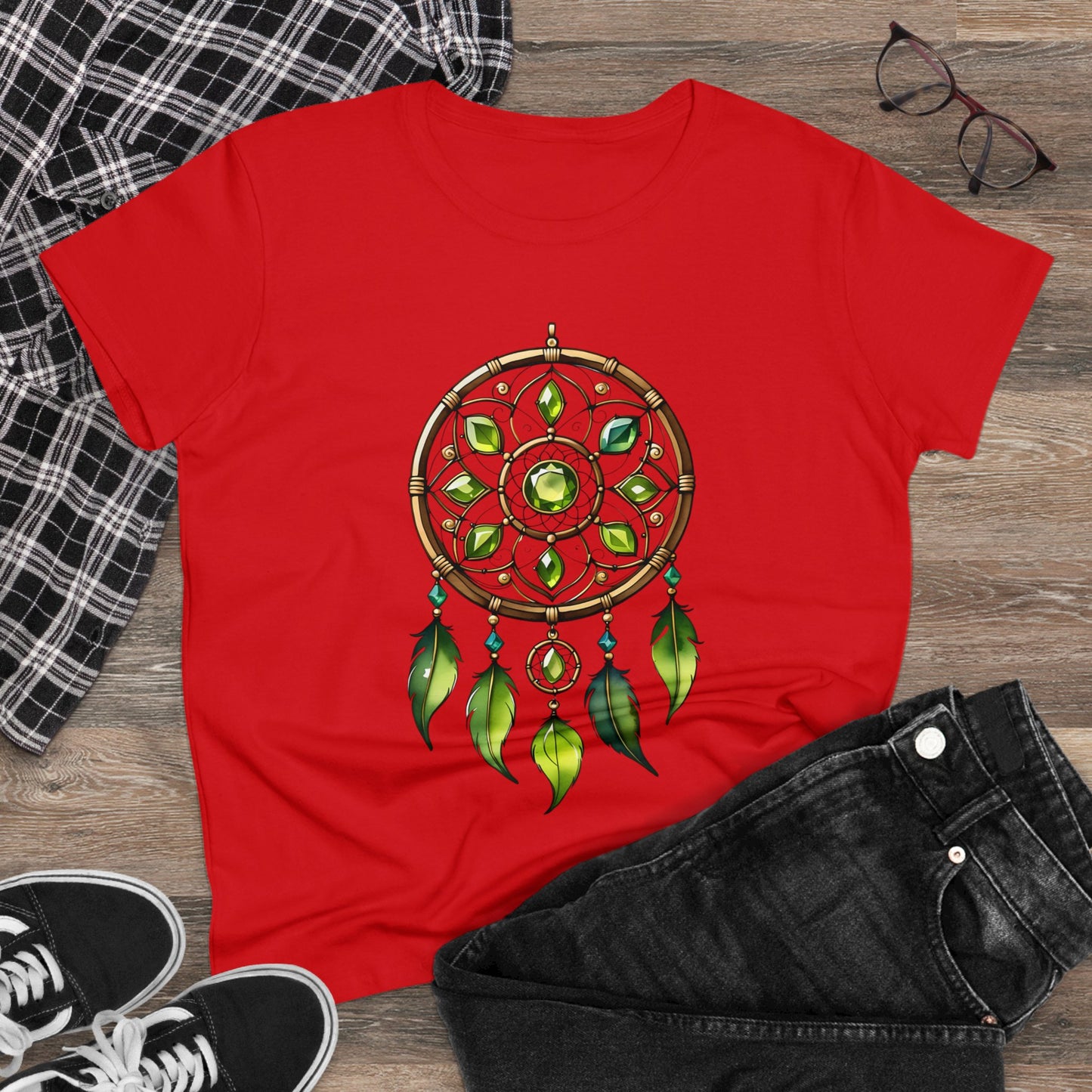 Peridot Dream Catcher - Leo - Astrology - Women's Midweight Cotton Tee