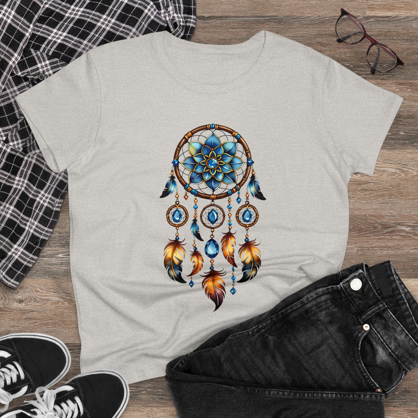Topaz Dream Catcher - Scorpio - Astrology - Women's Midweight Cotton Tee