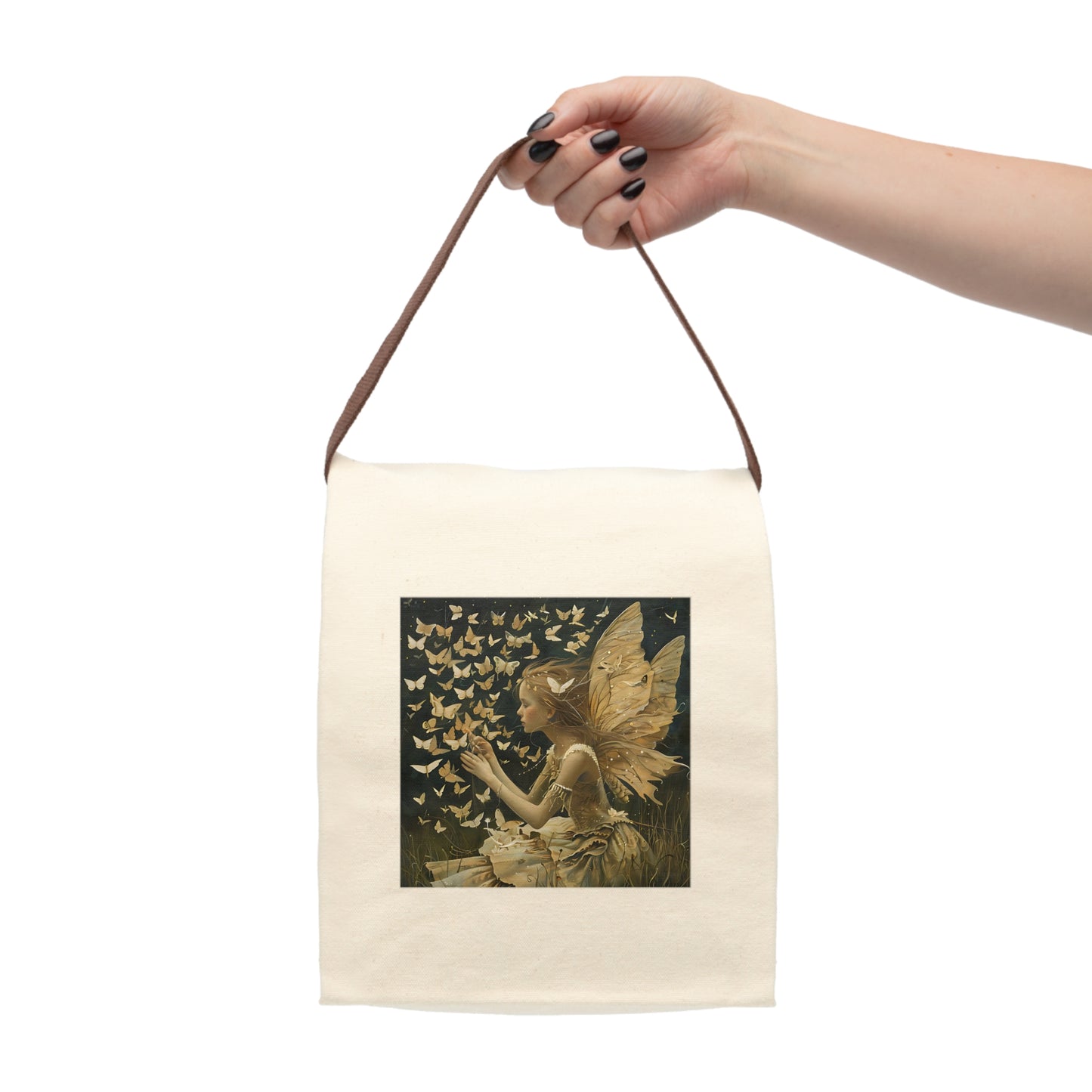 Fairy & Butterflies - Canvas Lunch Bag With Strap