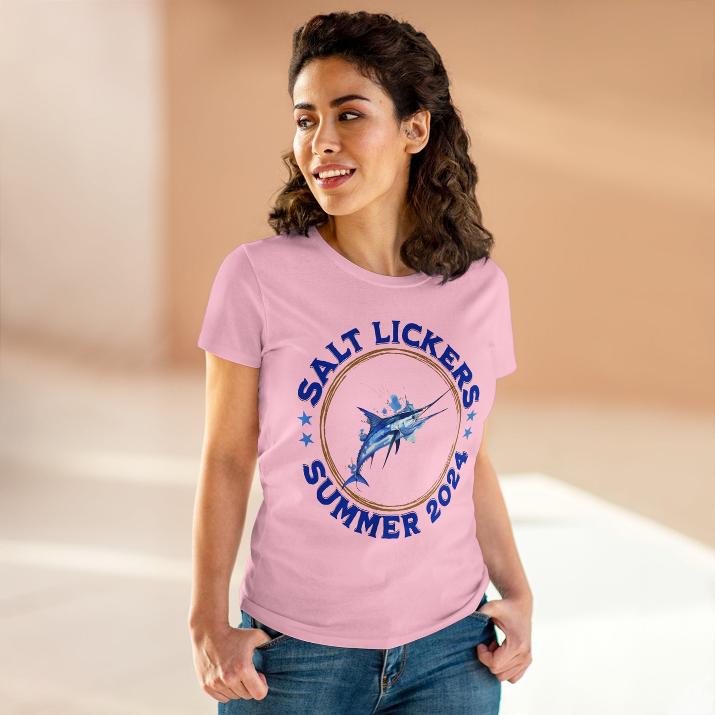 Marlin Fishing - Women's Midweight Cotton Tee