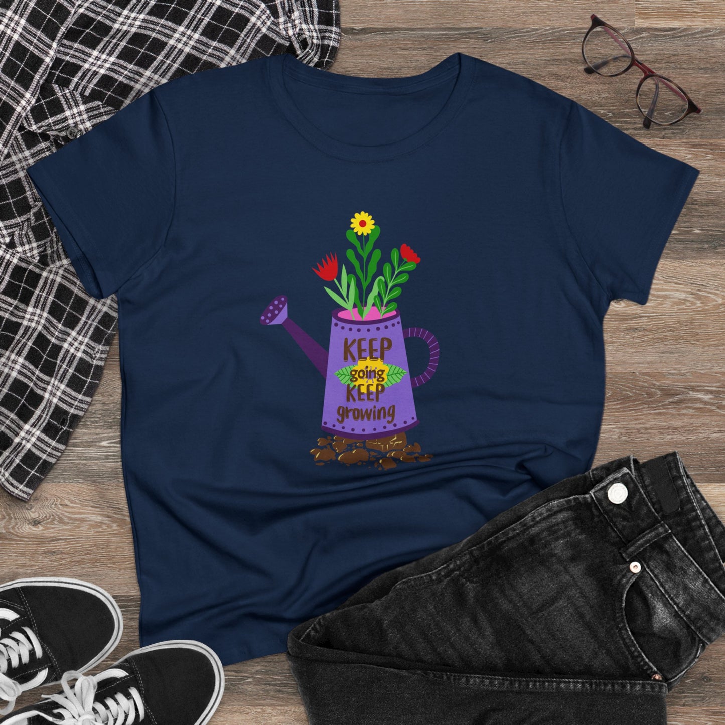 Keep Going Keep Growing - Gardening - Women's Midweight Cotton Tee