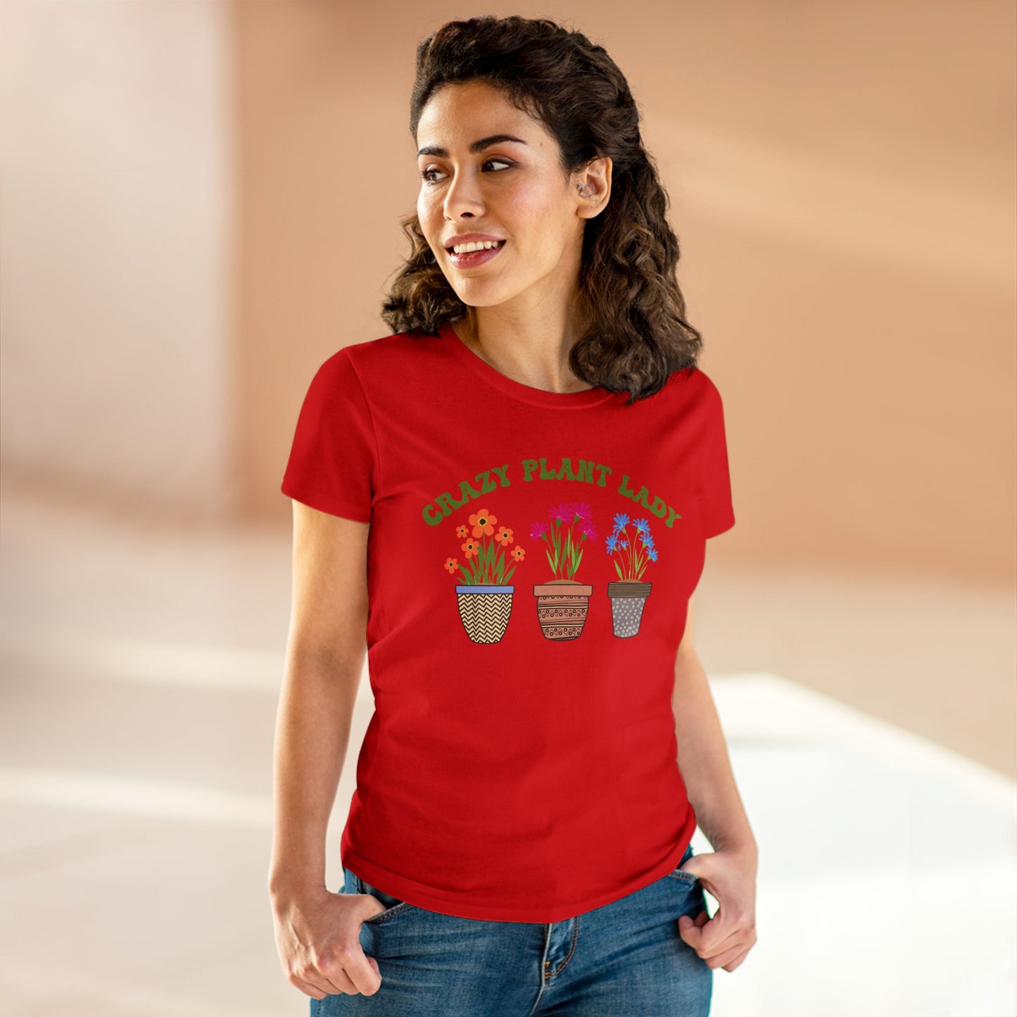 Crazy Plant Lady - Gardening - Women's Midweight Cotton Tee