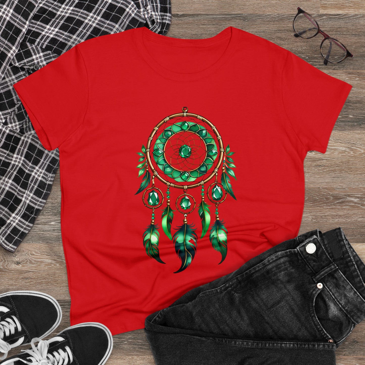 Emerald Dream Catcher - Taurus - Astrology - Women's Midweight Cotton Tee