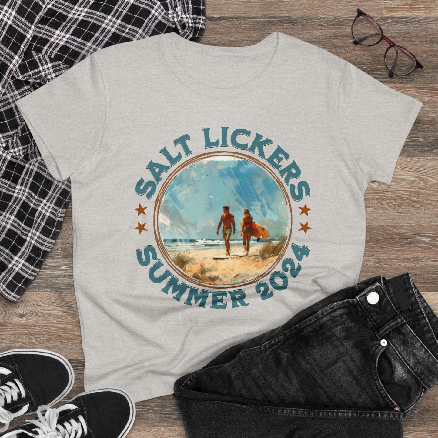 Surfing - Women's Midweight Cotton Tee