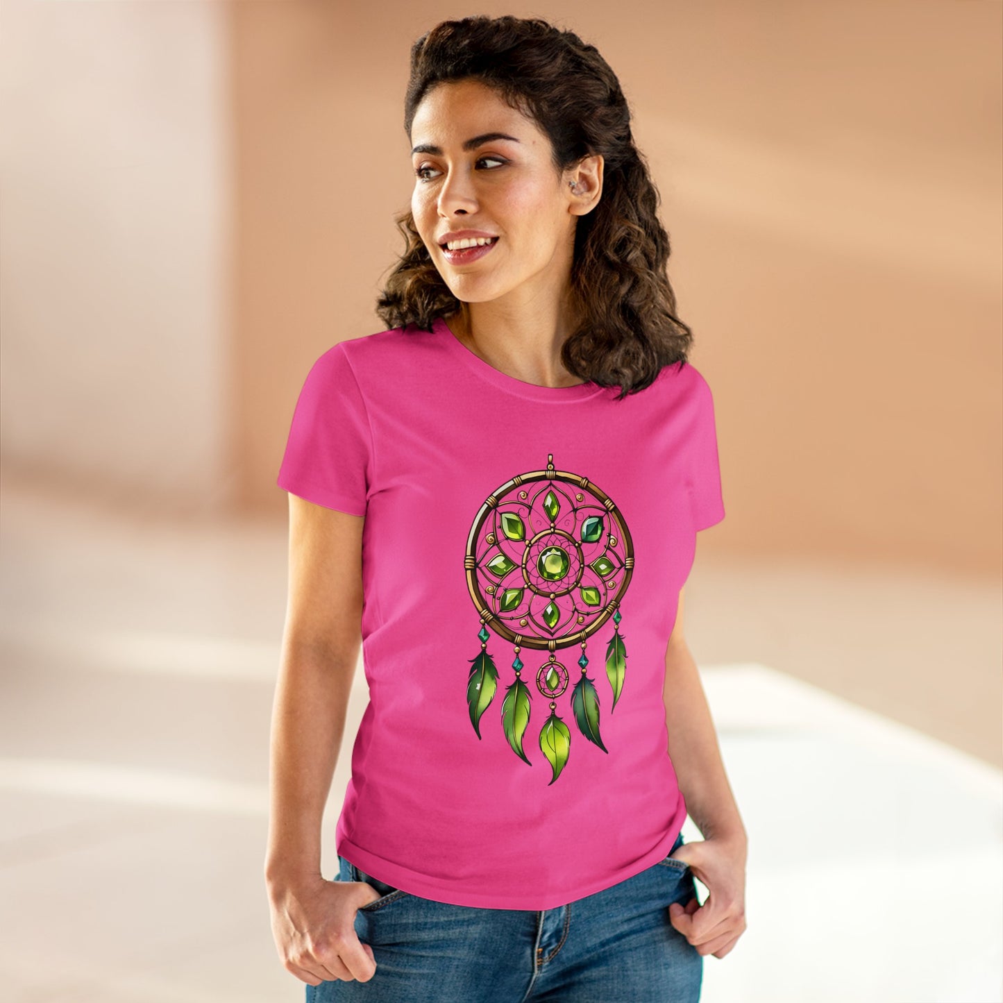 Peridot Dream Catcher - Leo - Astrology - Women's Midweight Cotton Tee