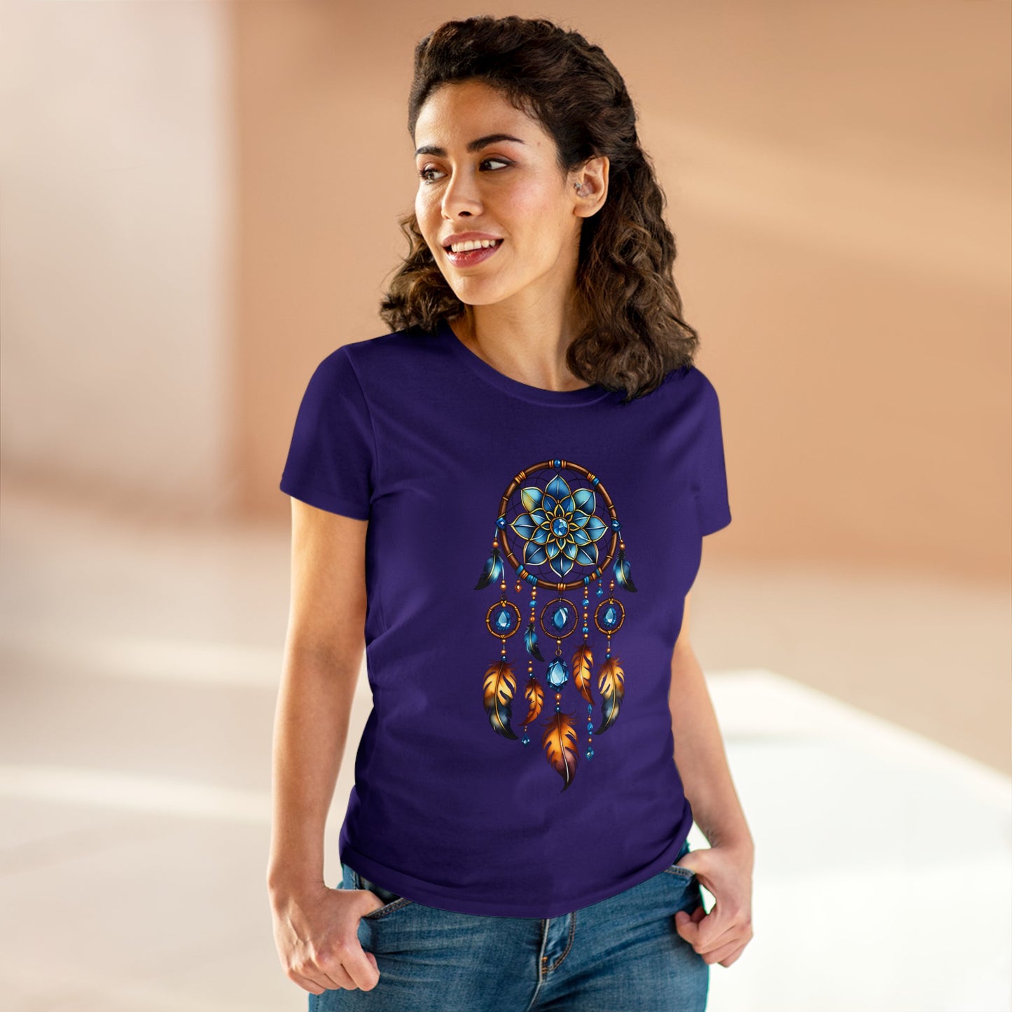Topaz Dream Catcher - Scorpio - Astrology - Women's Midweight Cotton Tee