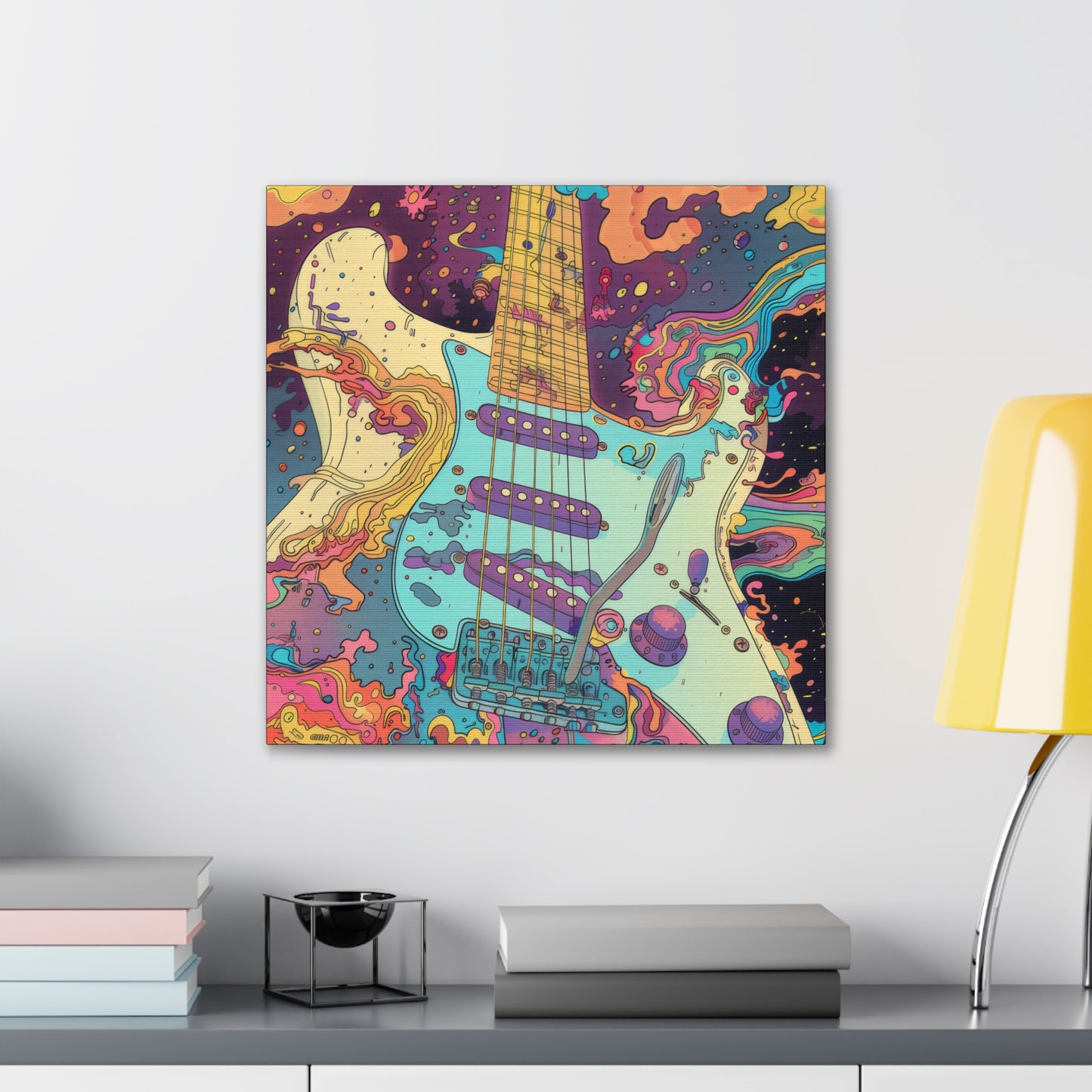 Trippy Guitar - Canvas Stretched, 0.75"