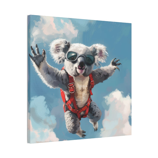 Koala Freefall - Canvas Stretched, 0.75"