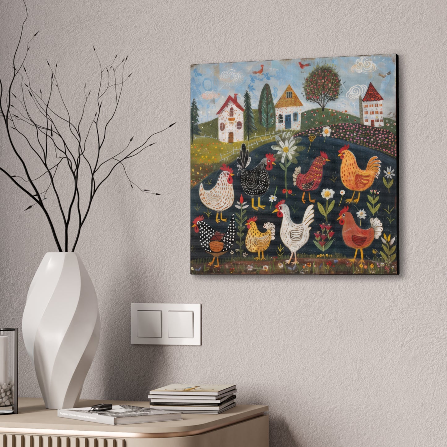 Chickens - Canvas Stretched, 0.75" - Canvas Stretched, 0.75"