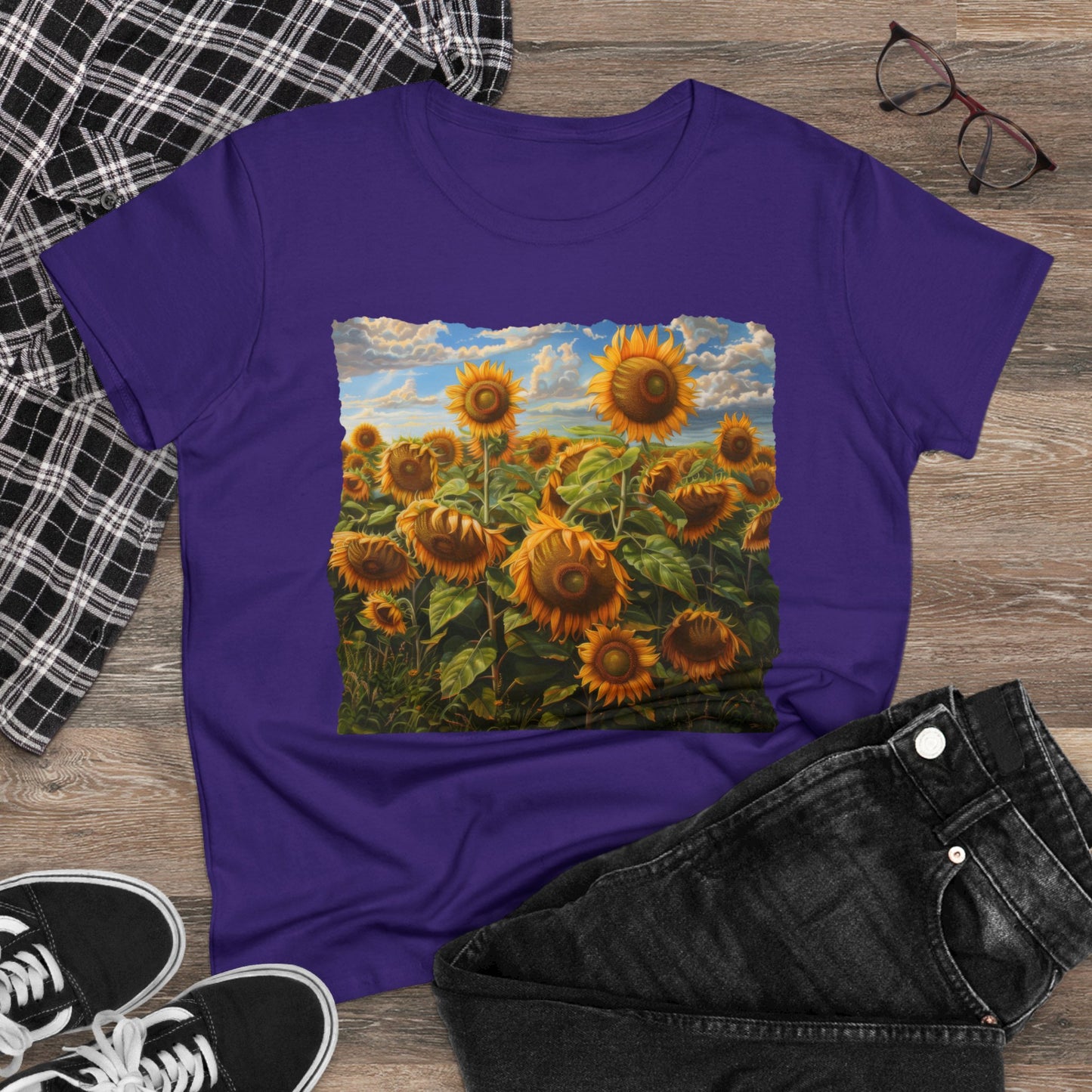 Sunflowers - Women's Midweight Cotton Tee