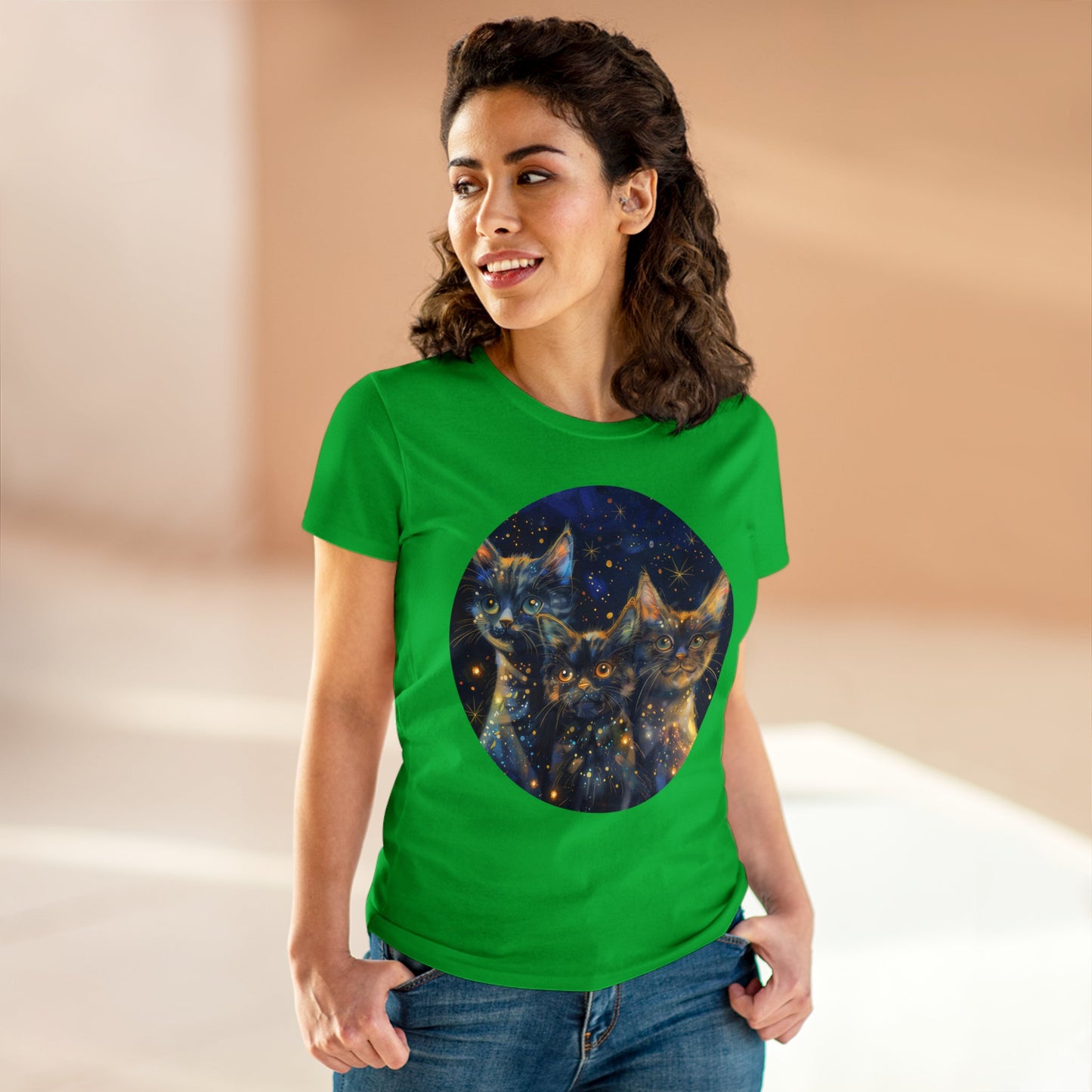 Sparkle Kitty - Women's Midweight Cotton Tee