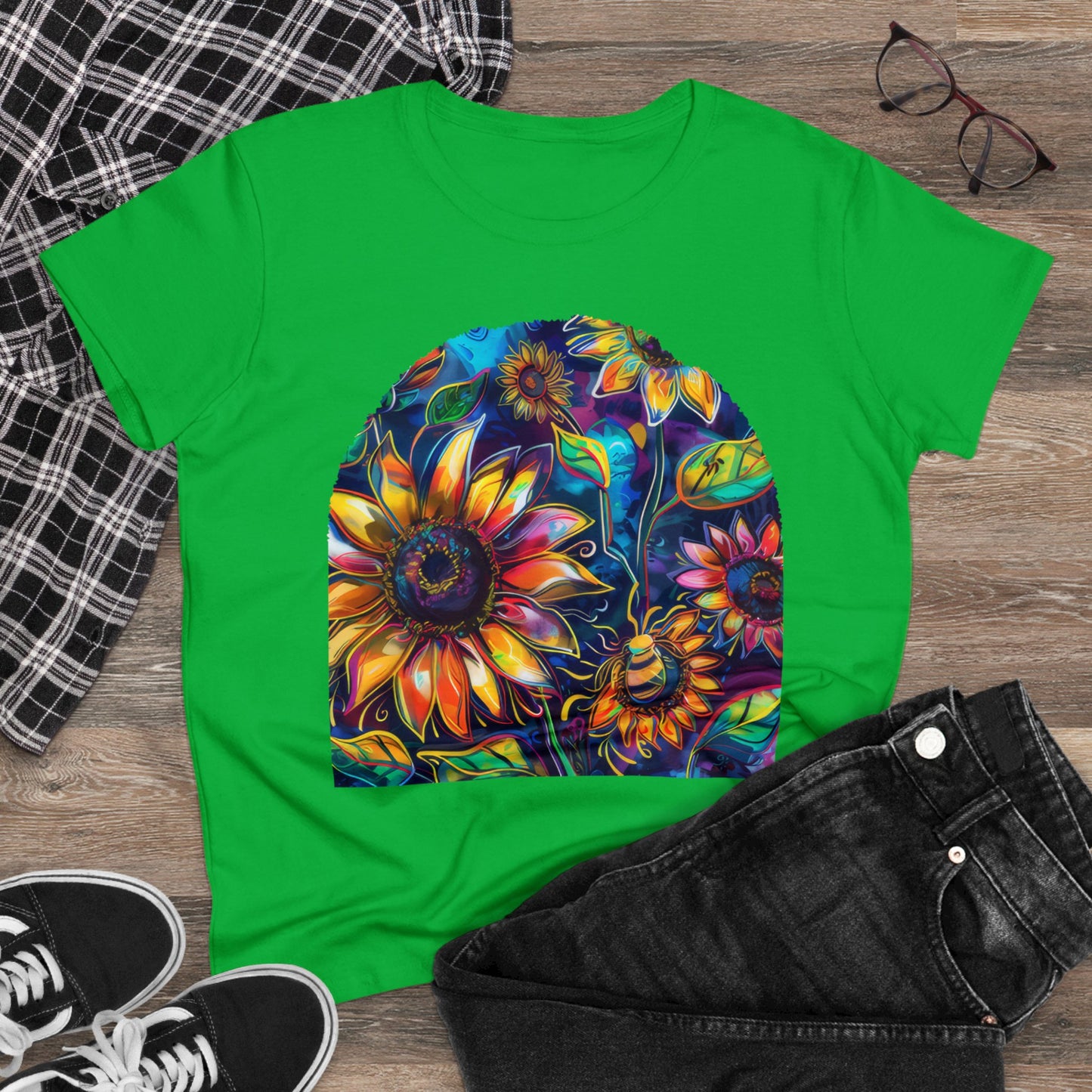 Sunflowers - Women's Midweight Cotton Tee