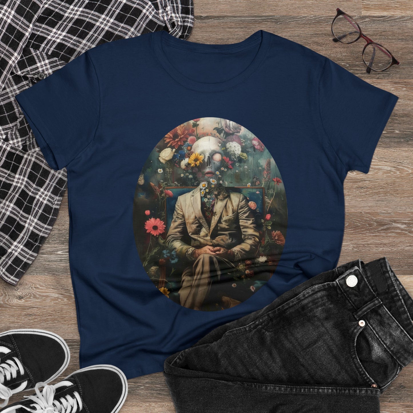 Flowers on My Mind - Women's Midweight Cotton Tee