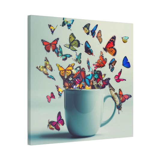 Butterfly Coffee - Canvas Stretched, 0.75"